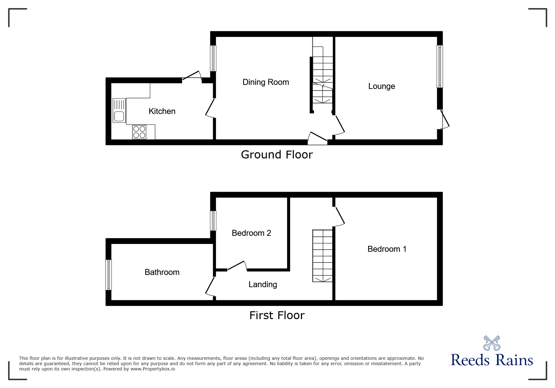 Floorplan of 2 bedroom Mid Terrace House for sale, Princess Street, Brimington, Derbyshire, S43
