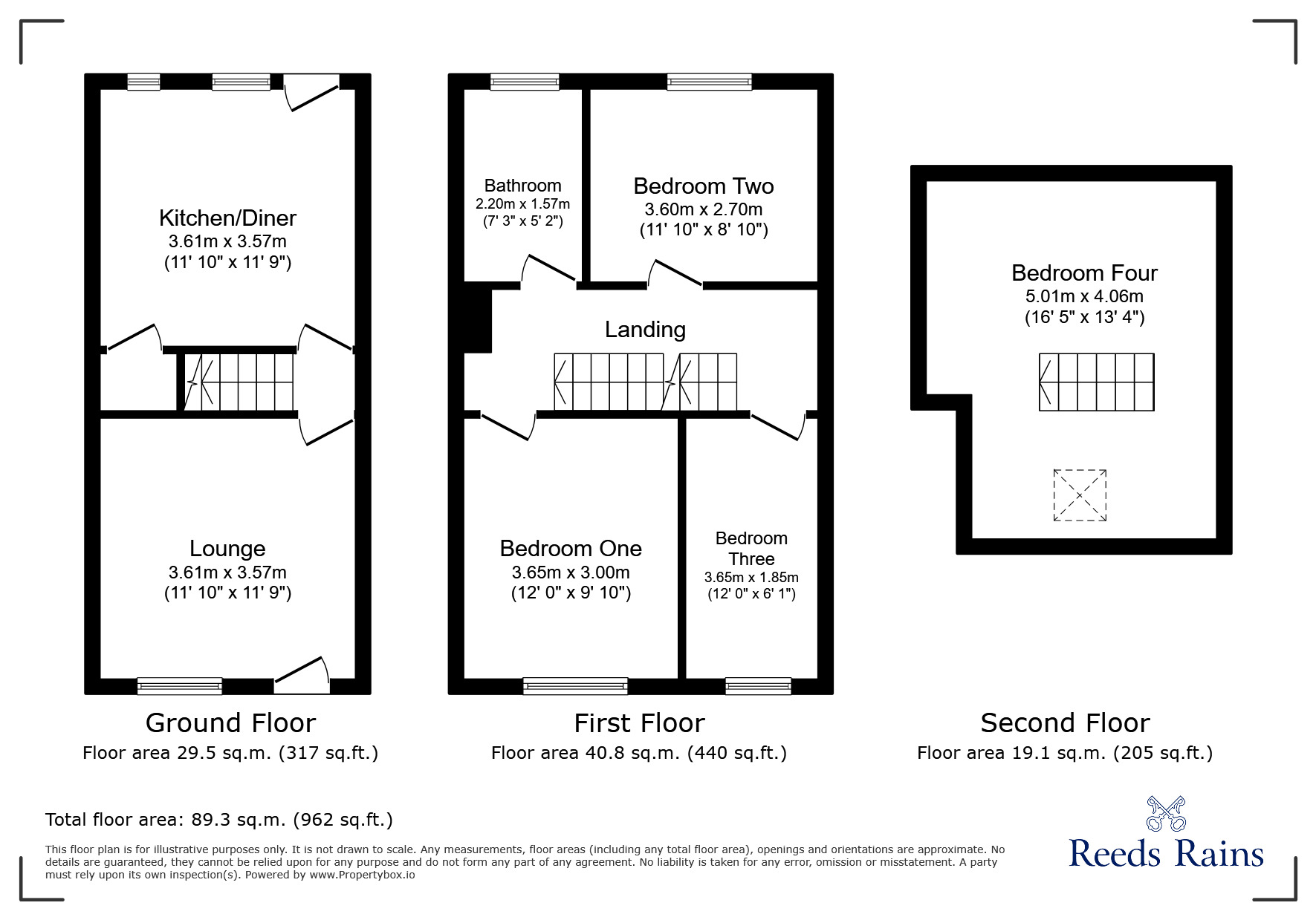 Floorplan of 4 bedroom End Terrace House to rent, Coronation Road, Brimington, Derbyshire, S43