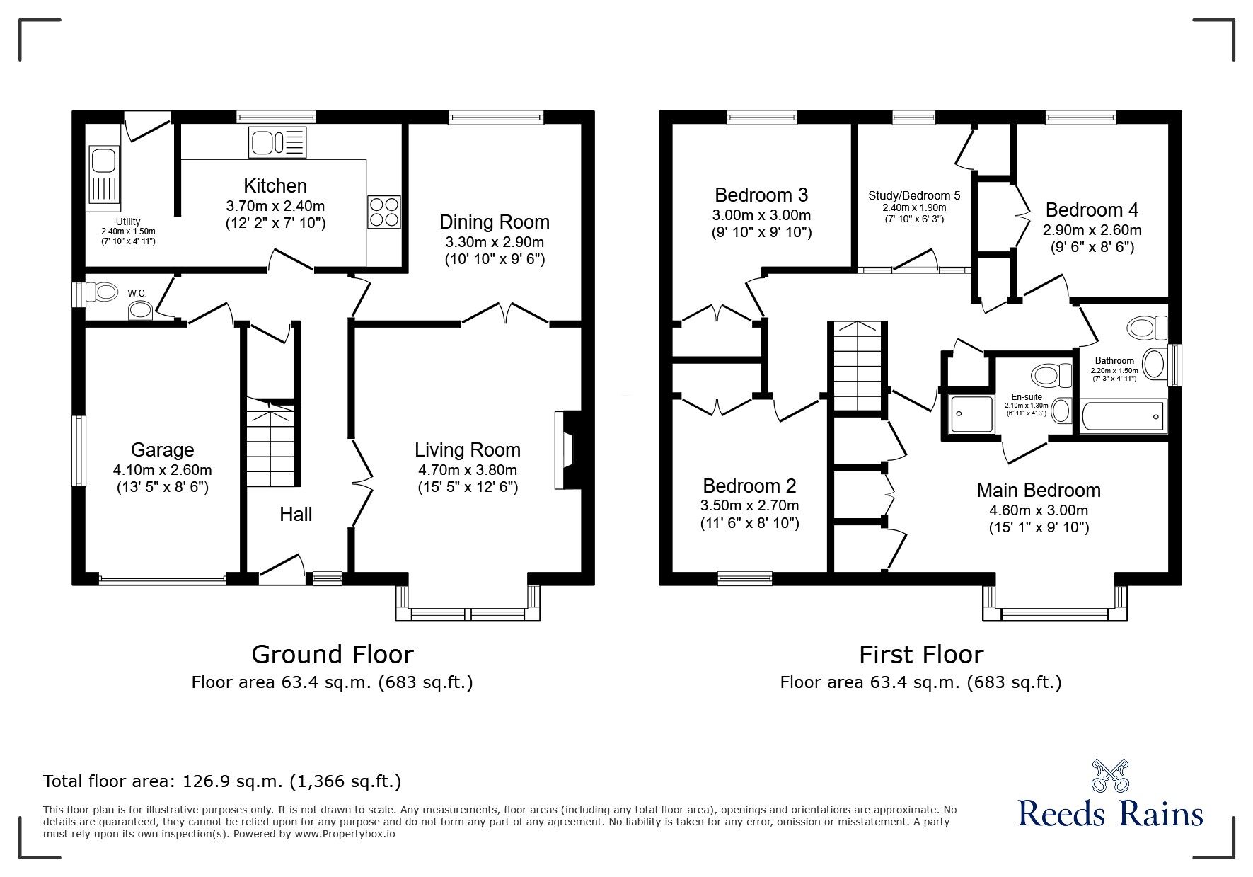 Floorplan of 4 bedroom Detached House for sale, Bank Wood Close, Chesterfield, Derbyshire, S41