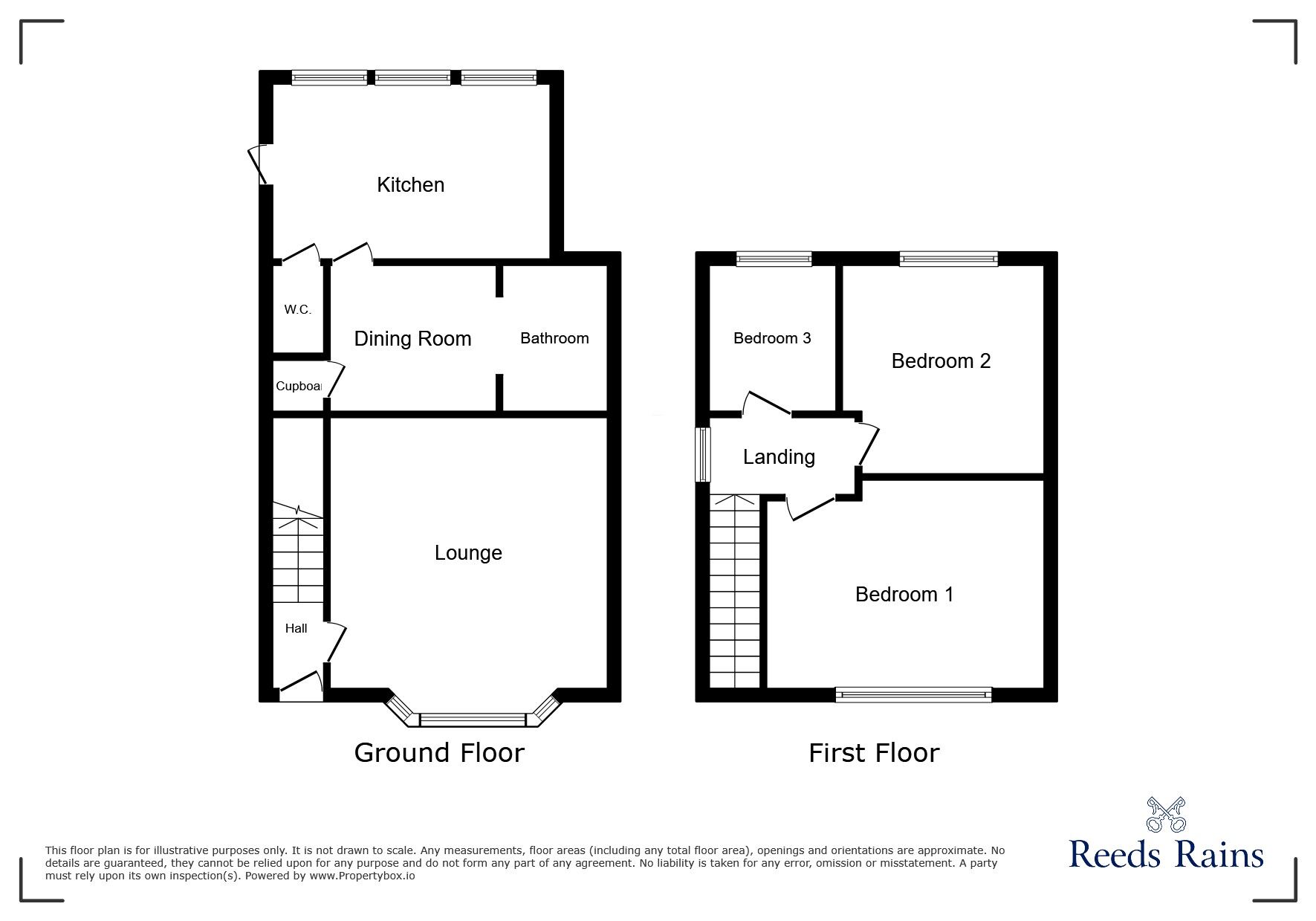 Floorplan of 3 bedroom Semi Detached House for sale, Hill View Road, Brimington, Derbyshire, S43