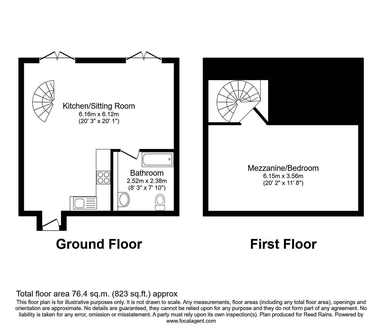 Floorplan of 1 bedroom  Flat for sale, Devonshire Street, Brimington, Derbyshire, S43