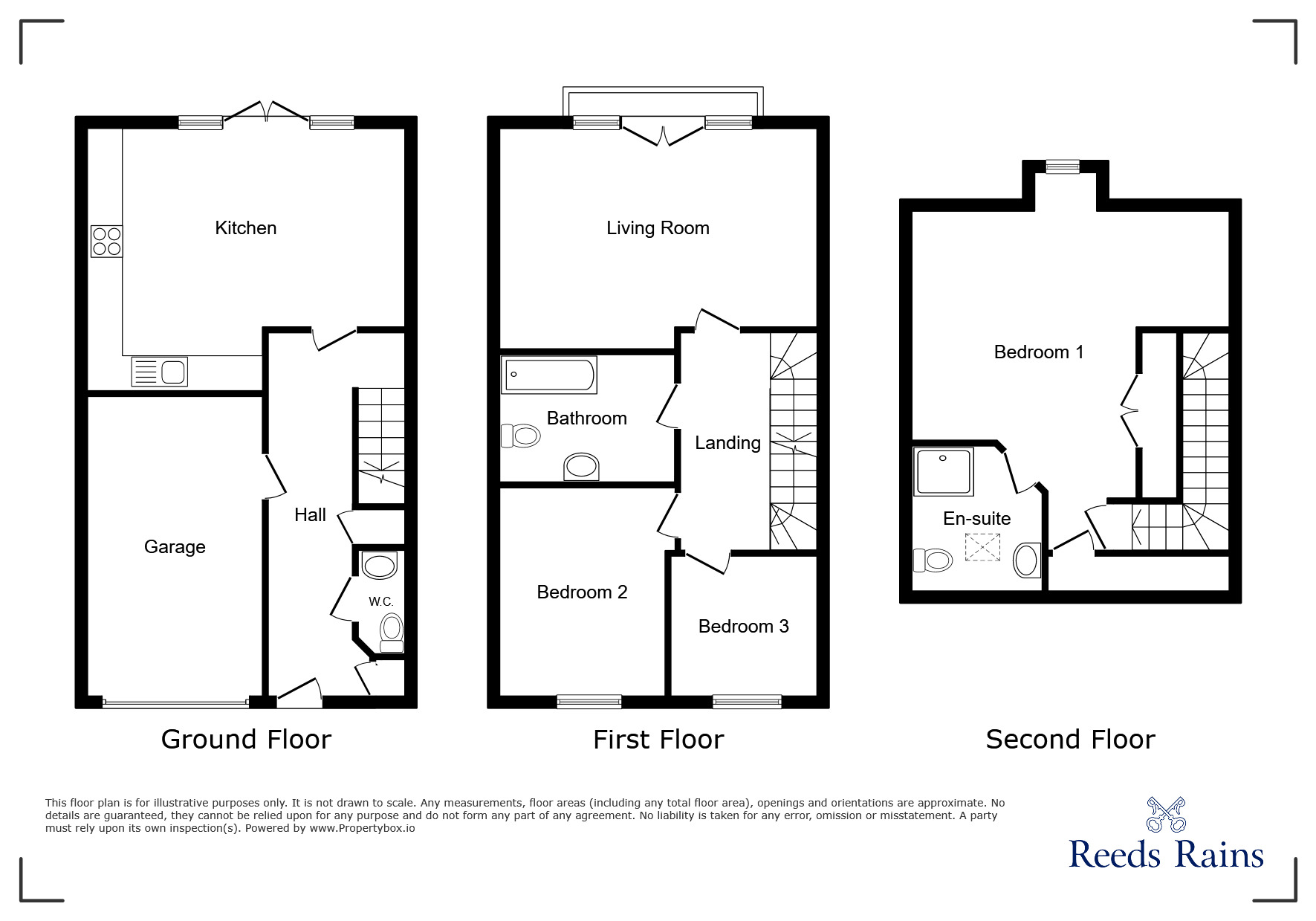 Floorplan of 3 bedroom Semi Detached House for sale, Hall Farm Gardens, Holmewood, Derbyshire, S42