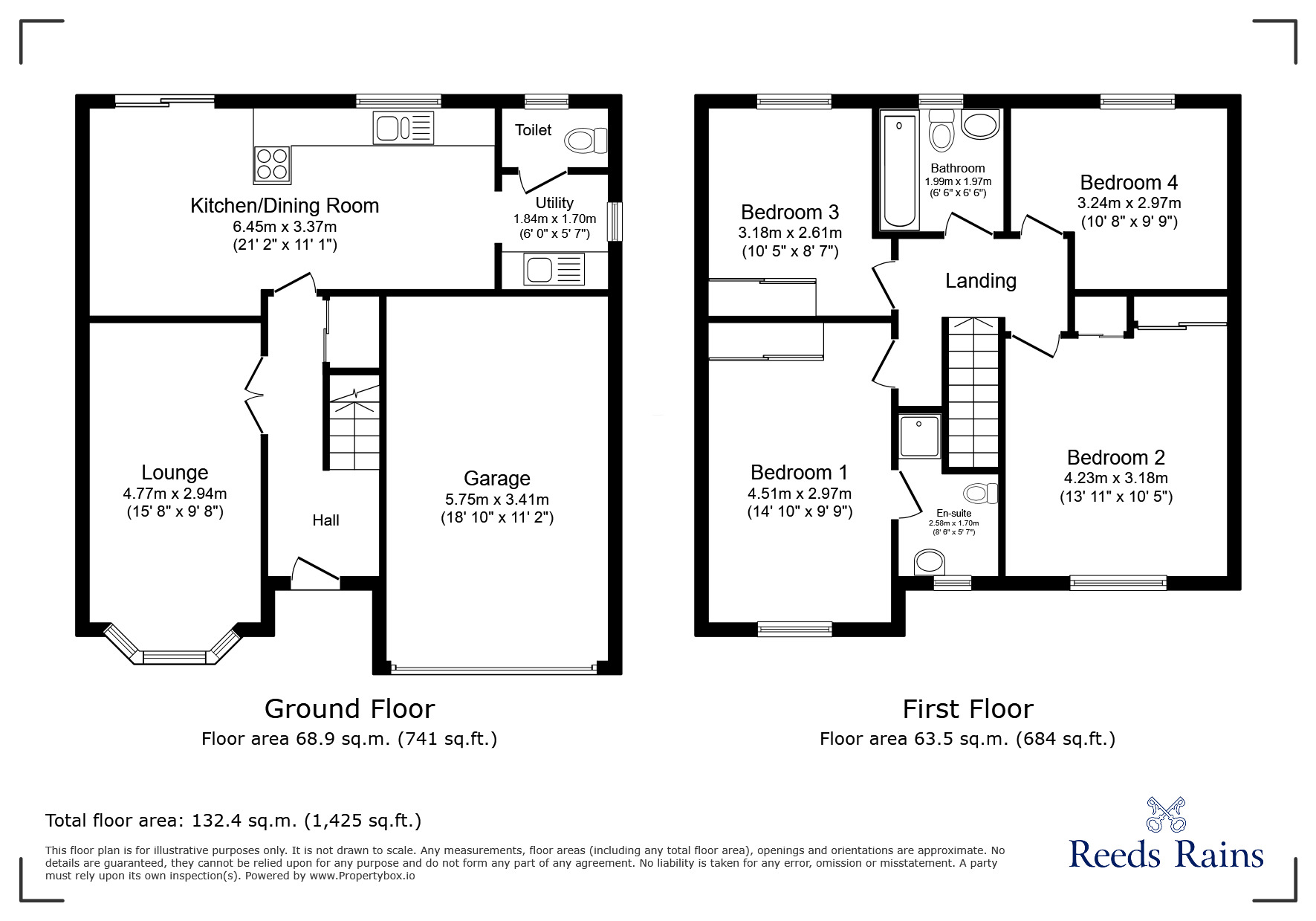 Floorplan of 4 bedroom Detached House for sale, Azure Drive, Holmewood, Derbyshire, S42