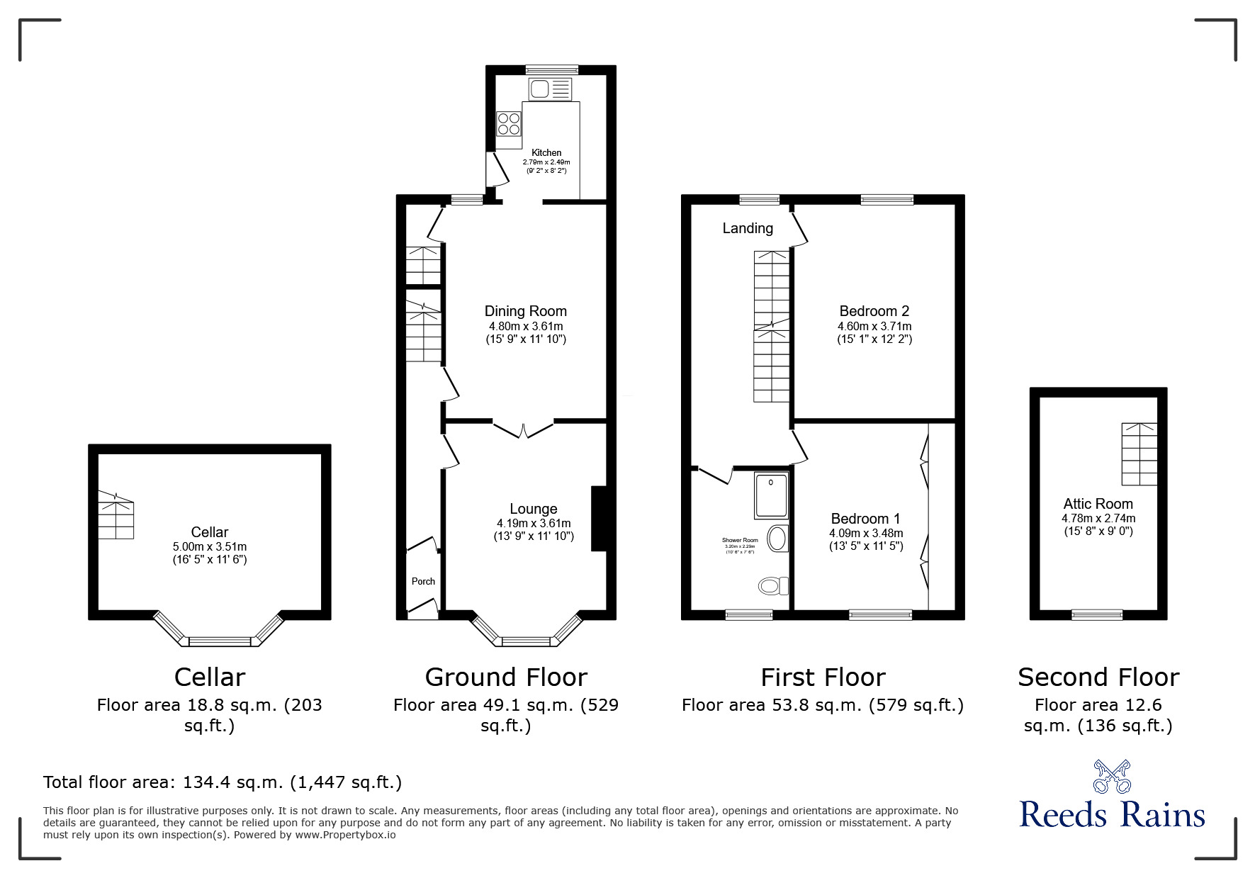 Floorplan of Detached House for sale, Fairfield Road, Chesterfield, Derbyshire, S40