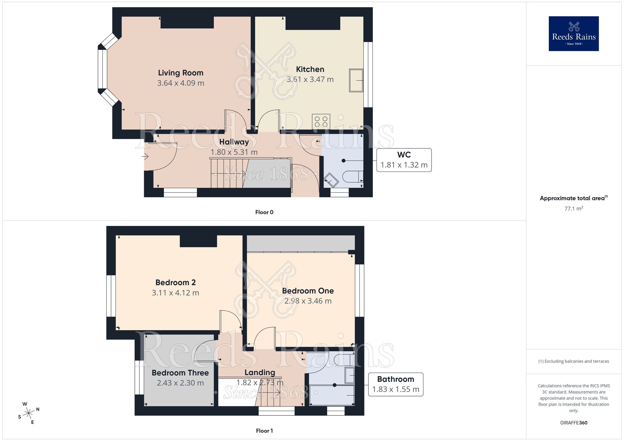 Floorplan of 3 bedroom Semi Detached House for sale, Alexandra Road East, Chesterfield, Derbyshire, S41