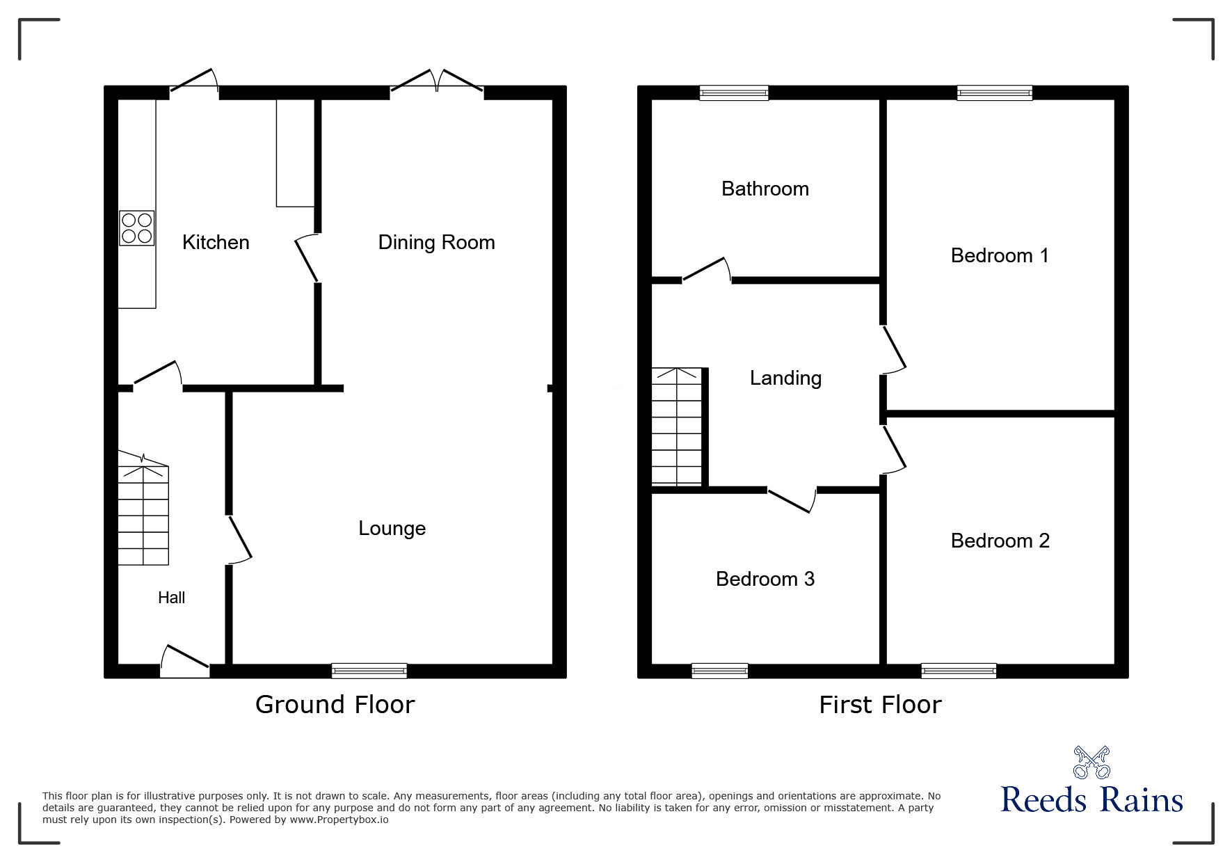 Floorplan of 3 bedroom Semi Detached House for sale, Hassop Road, Staveley, Derbyshire, S43