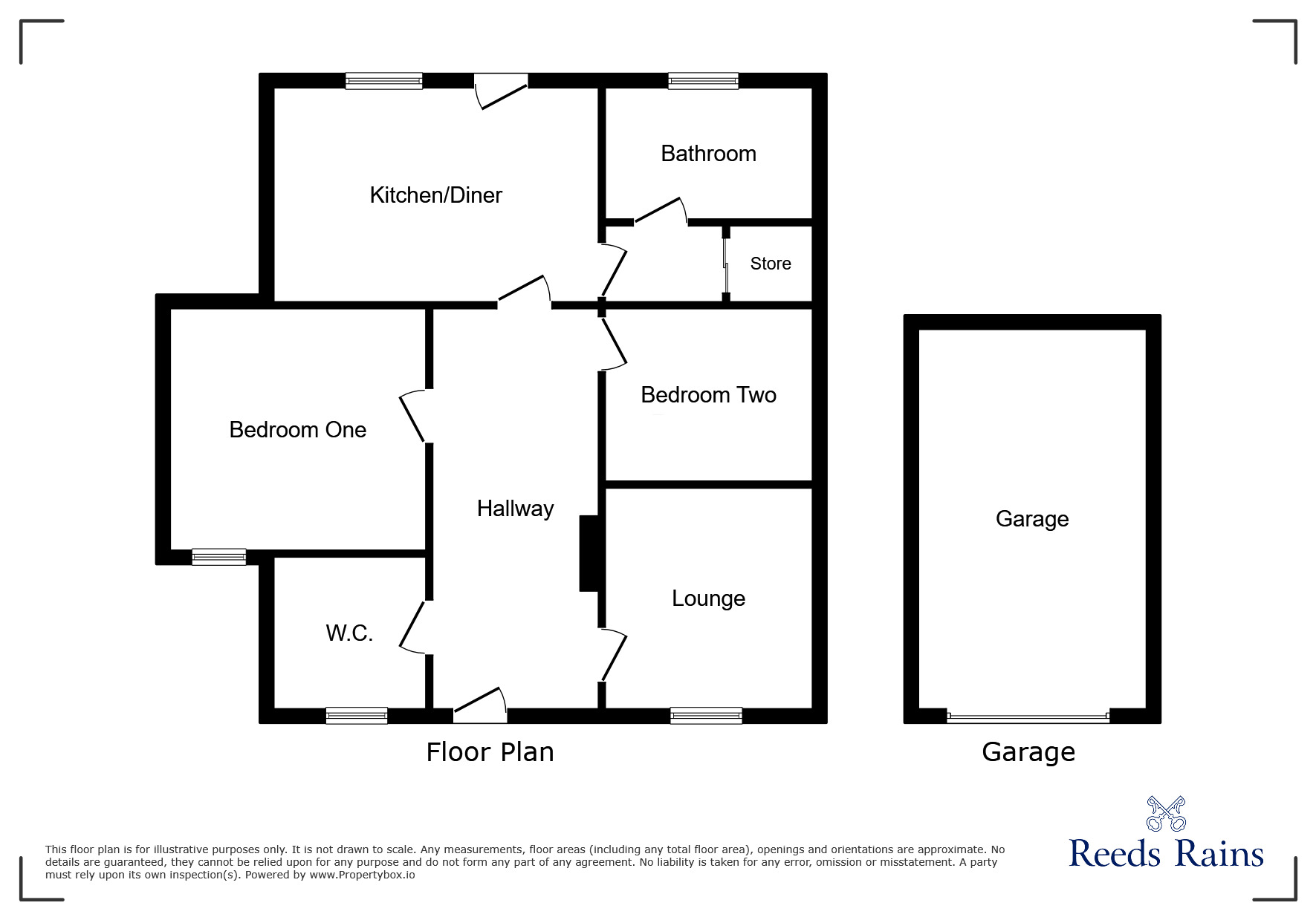 Floorplan of 2 bedroom Detached Bungalow to rent, Penmore Street, Hasland, Derbyshire, S41