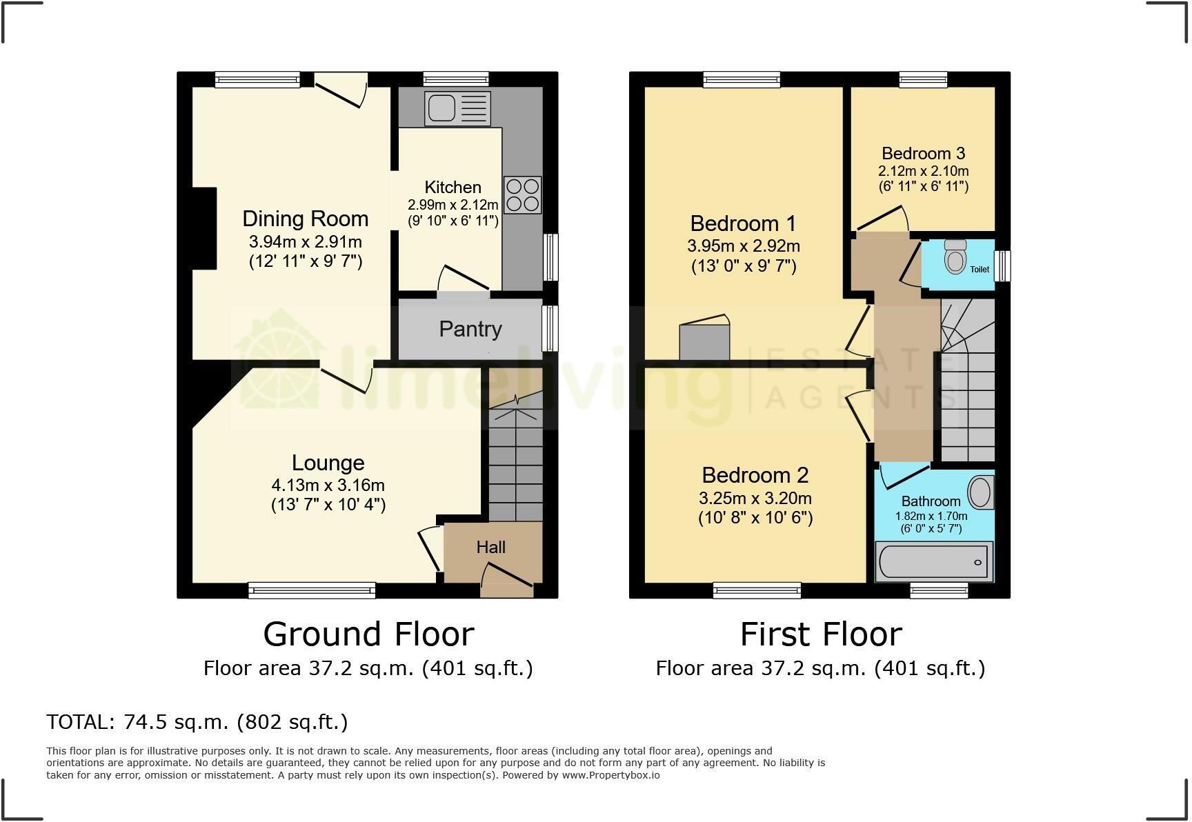 Floorplan of 3 bedroom Semi Detached House to rent, Fern Avenue, Staveley, Derbyshire, S43
