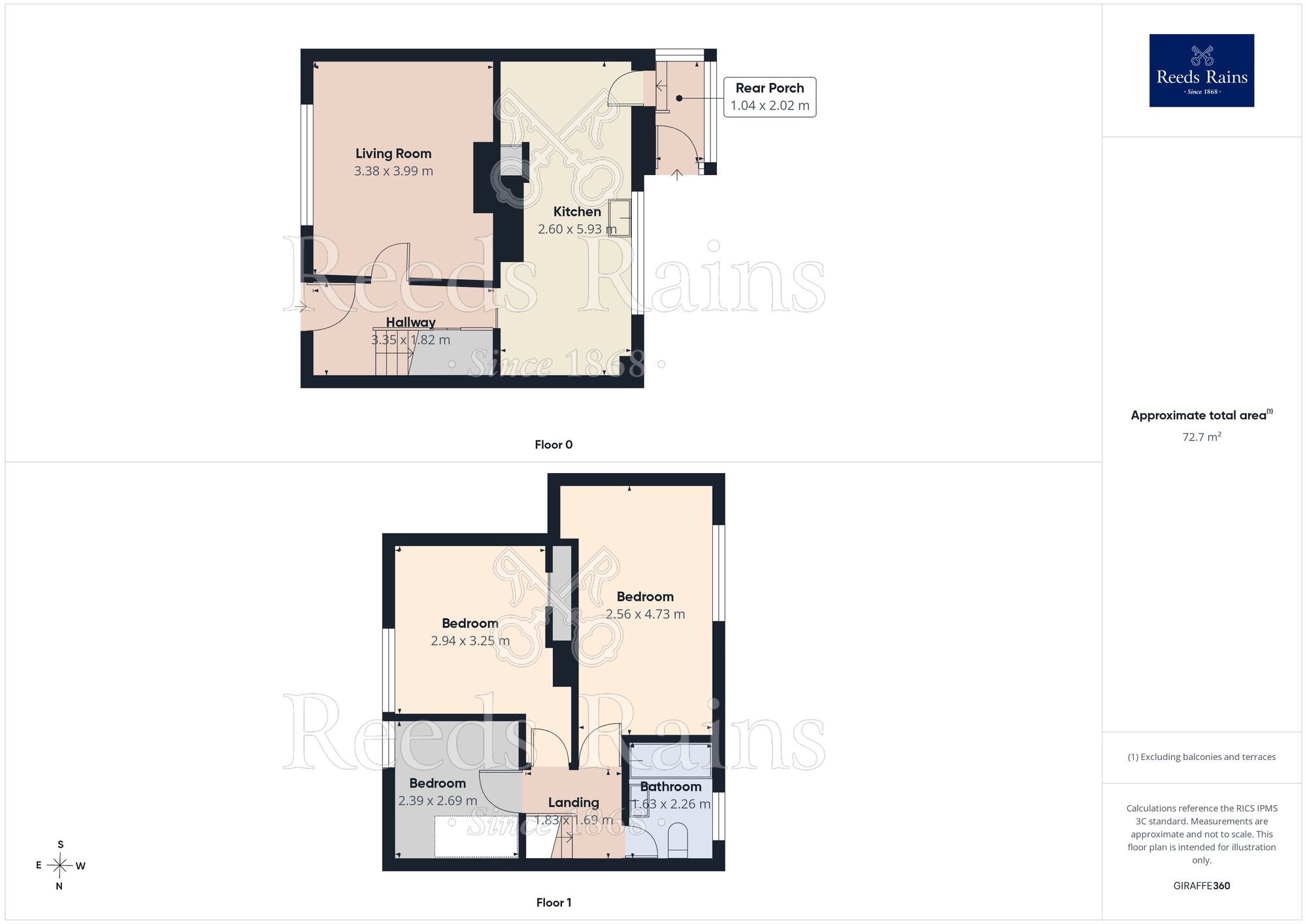 Floorplan of 3 bedroom Mid Terrace House for sale, Kenyon Road, Derbyshire, S41