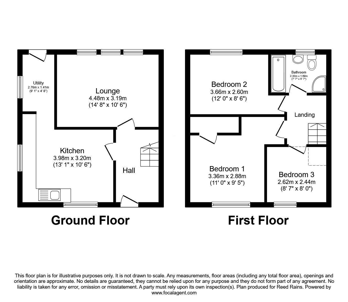 Floorplan of 3 bedroom End Terrace House for sale, Houldsworth Drive, Chesterfield, Derbyshire, S41