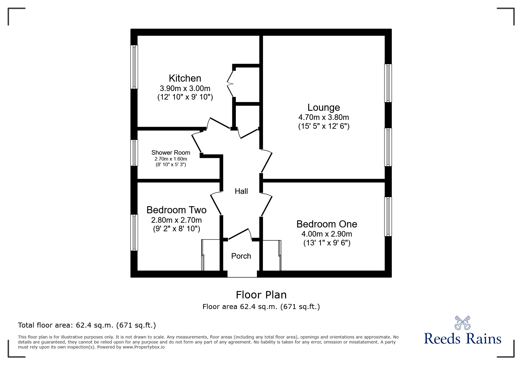 Floorplan of 2 bedroom  Flat to rent, Westleigh Court, Newbold Back Lane, Derbyshire, S40