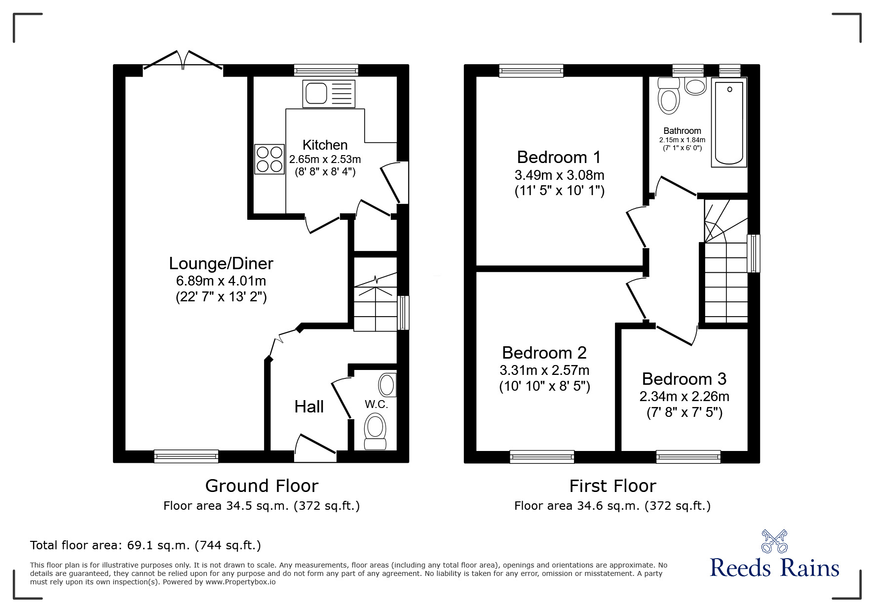 Floorplan of 3 bedroom Detached House for sale, Avonside Close, Barrow Hill, Derbyshire, S43