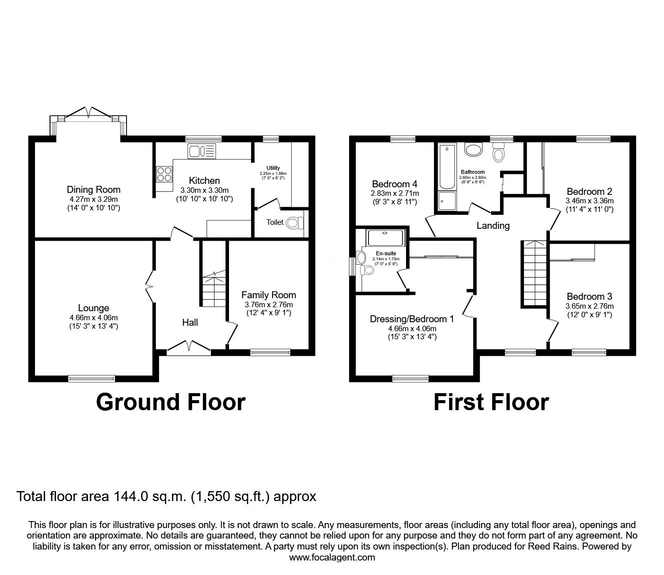 Floorplan of 4 bedroom Detached House for sale, Damselfly Drive, Holmewood, Derbyshire, S42