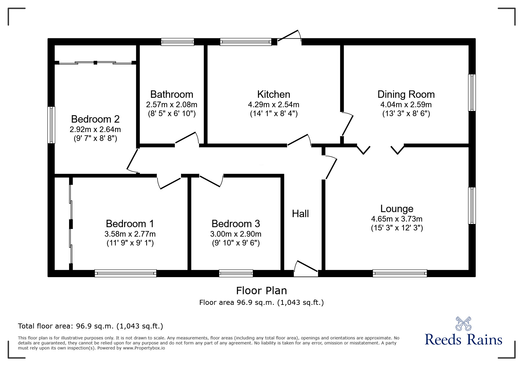Floorplan of 3 bedroom Detached Bungalow for sale, Sylvan Close, Chesterfield, Derbyshire, S41