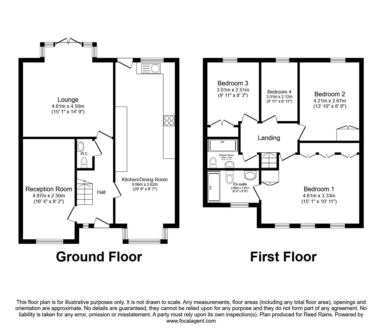 Floorplan of 4 bedroom Detached House for sale, Challands Way, Hasland, Derbyshire, S41
