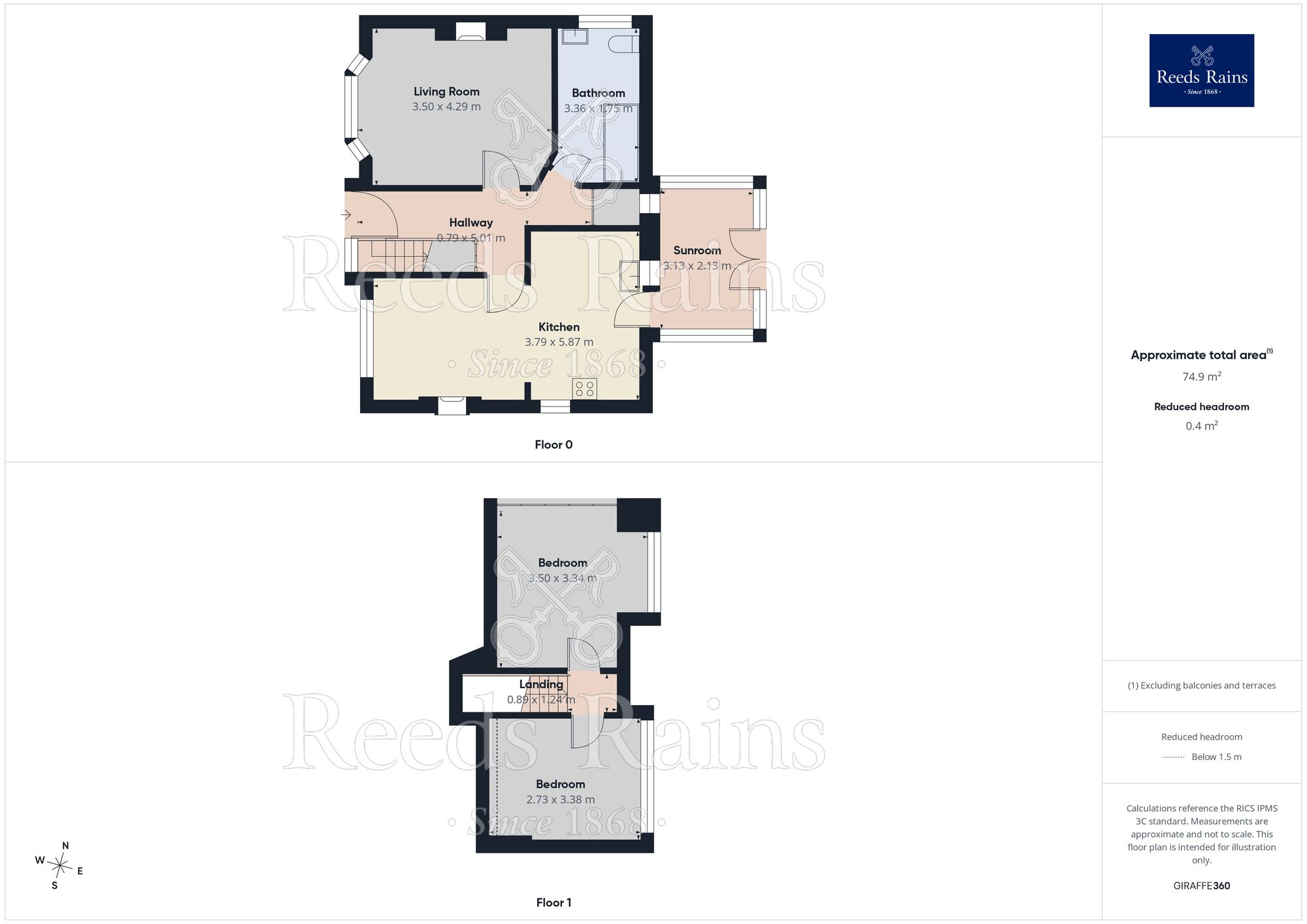 Floorplan of 2 bedroom Detached Bungalow for sale, The Green, Hasland, Derbyshire, S41