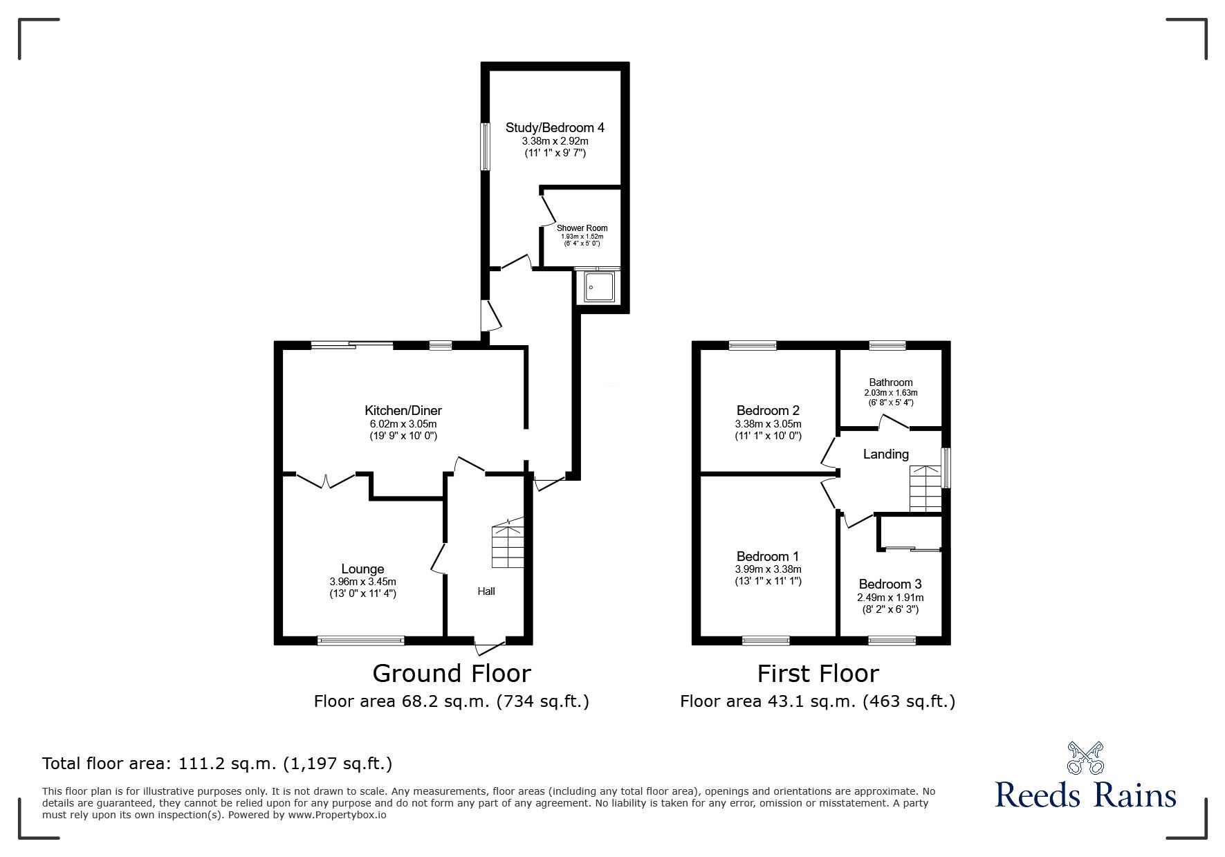 Floorplan of 3 bedroom Detached House for sale, Carlton Close, Danesmoor, Derbyshire, S45