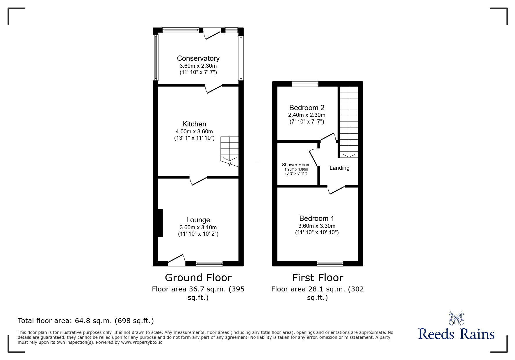 Floorplan of 2 bedroom Mid Terrace House to rent, Sheffield Road, Chesterfield, Derbyshire, S41