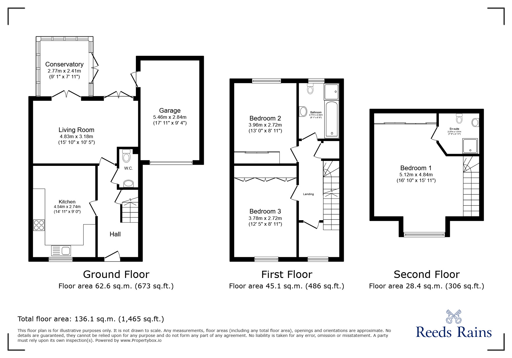 Floorplan of 3 bedroom End Terrace House for sale, Hartfield Court, Hasland, Derbyshire, S41
