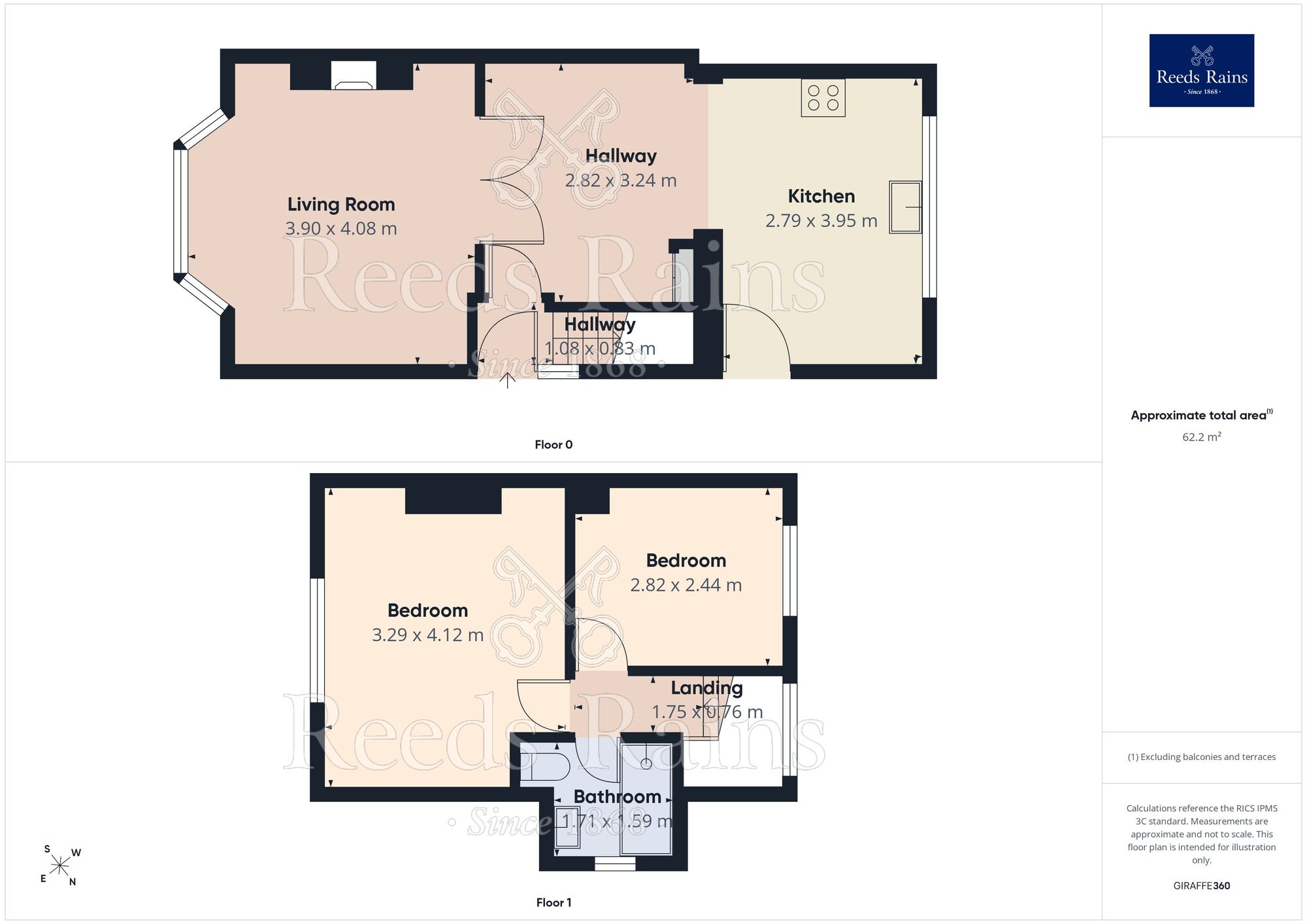 Floorplan of 2 bedroom Semi Detached House for sale, Darwin Avenue, Chesterfield, Derbyshire, S40