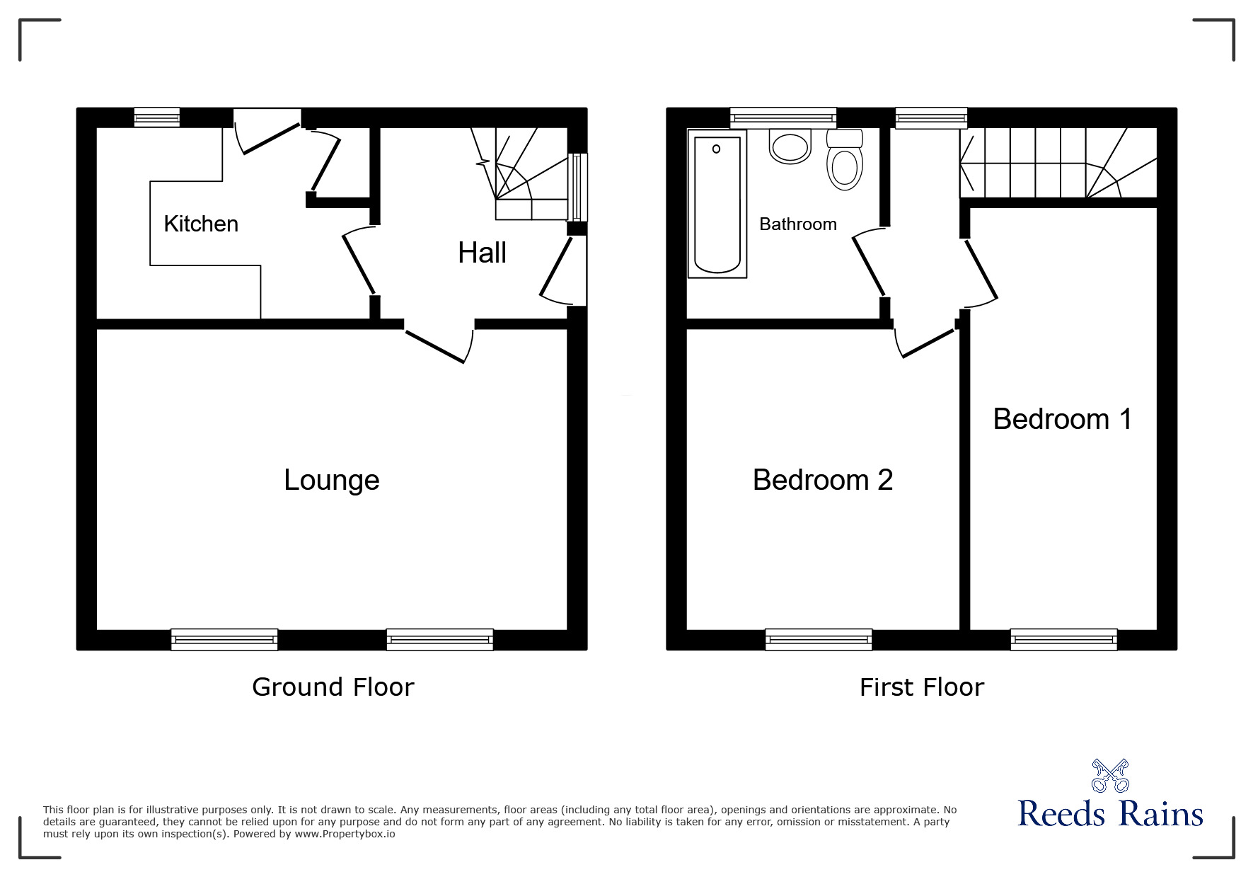 Floorplan of 2 bedroom Semi Detached House to rent, Church Lane, Calow, Derbyshire, S44