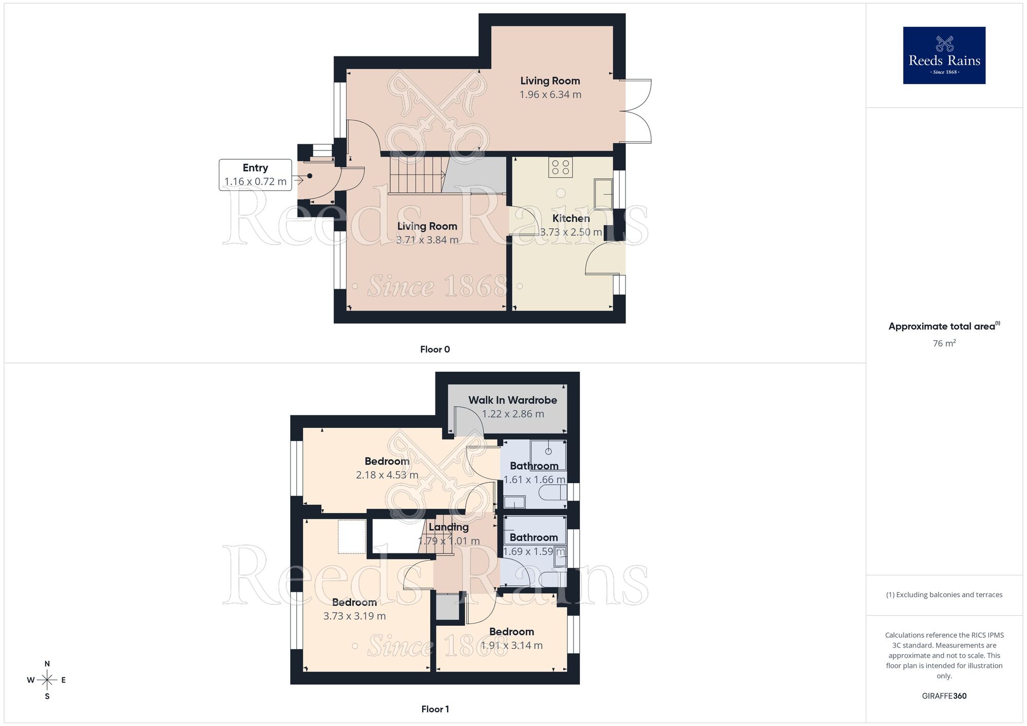 Floorplan of 3 bedroom Semi Detached House for sale, Tunstall Way, Chesterfield, Derbyshire, S40