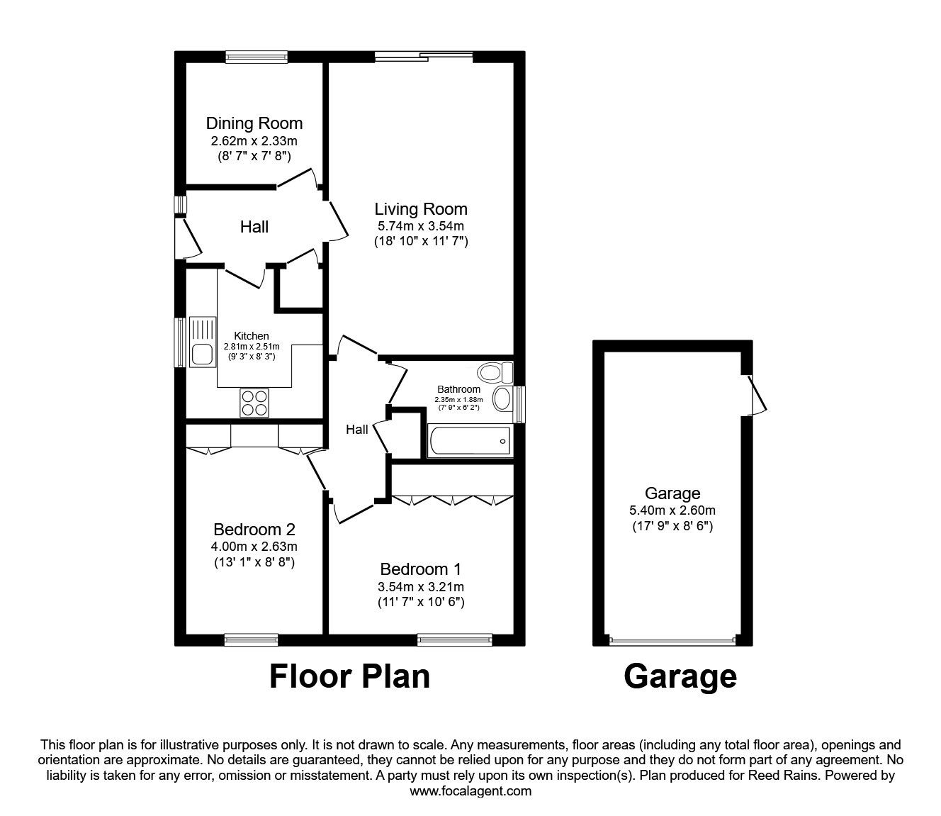 Floorplan of 3 bedroom Detached Bungalow for sale, Elgin Close, Chesterfield, Derbyshire, S40