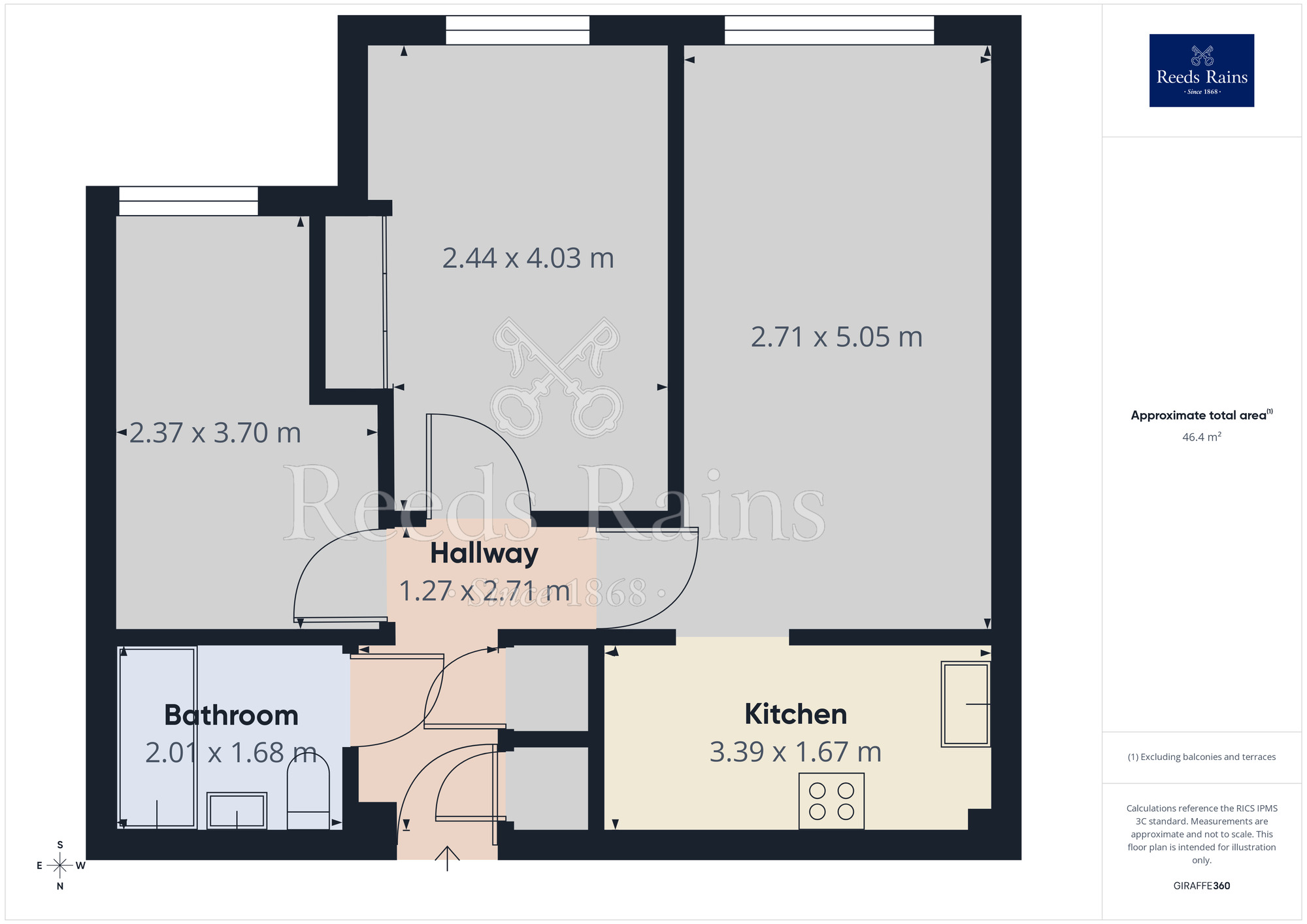 Floorplan of 2 bedroom Flat to rent, Wain Avenue, Chesterfield, Derbyshire, S41