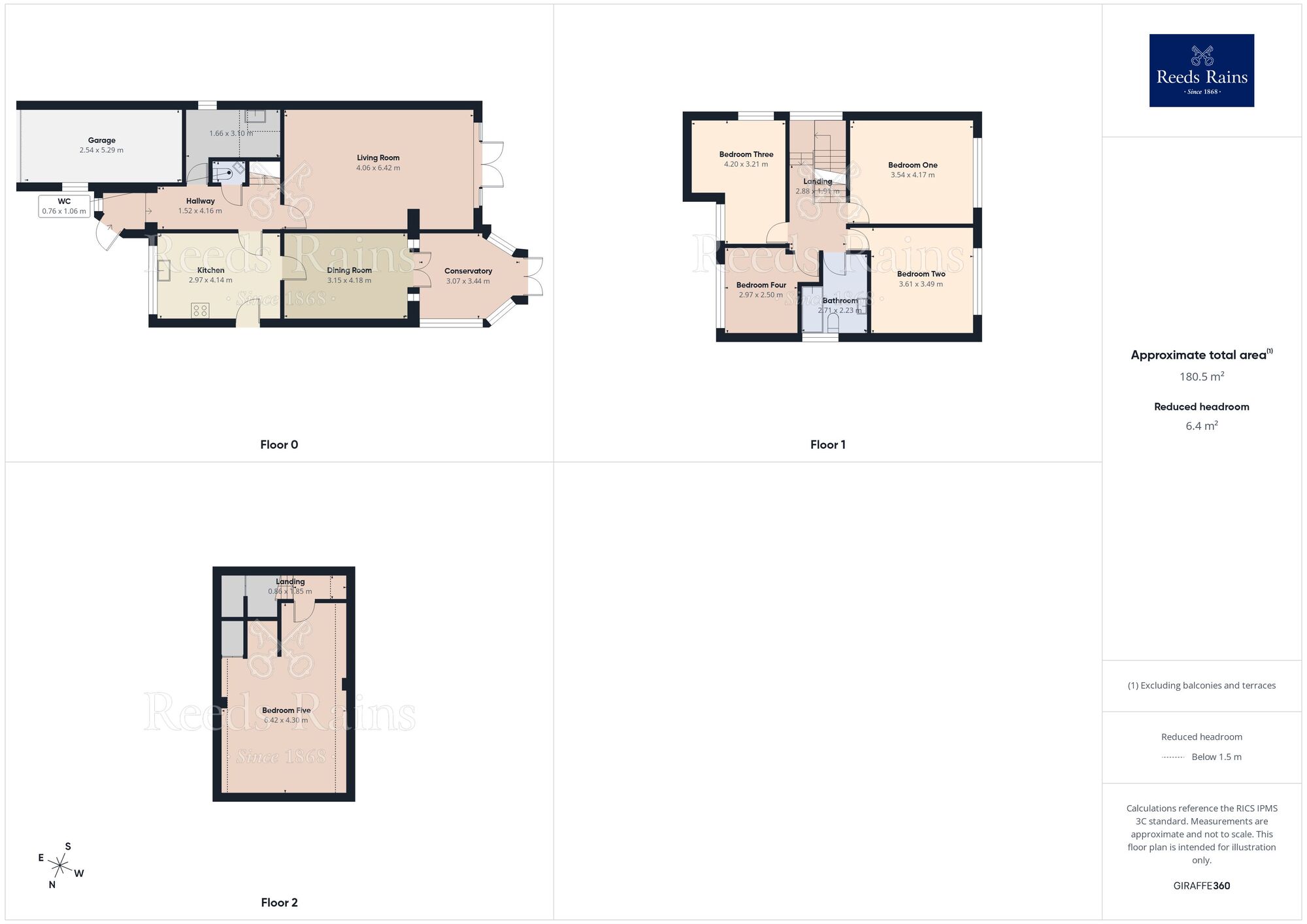 Floorplan of 5 bedroom Detached House for sale, Hathern Close, Brimington, Derbyshire, S43