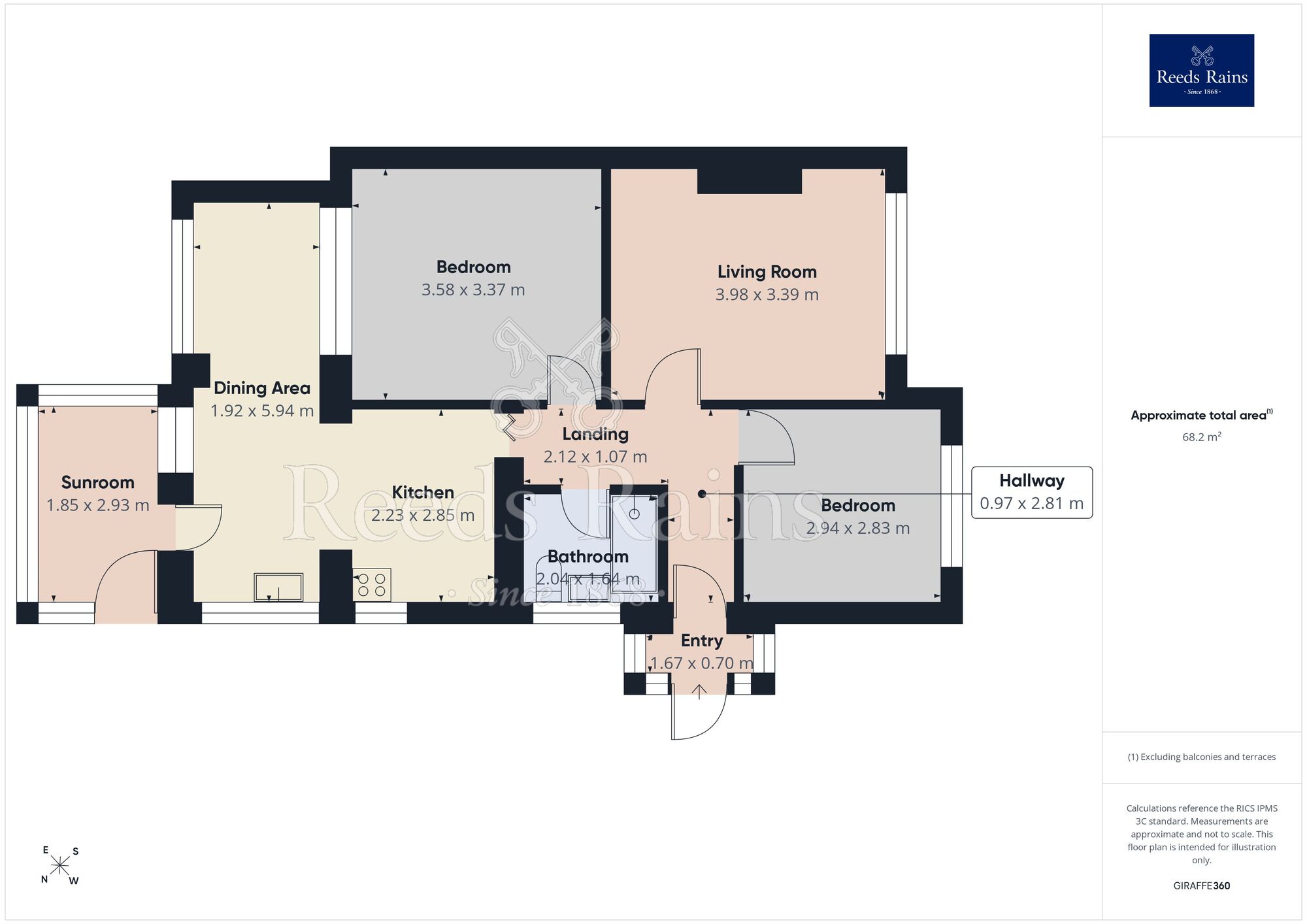 Floorplan of 2 bedroom Semi Detached Bungalow for sale, Dunston Lane, Chesterfield, Derbyshire, S41