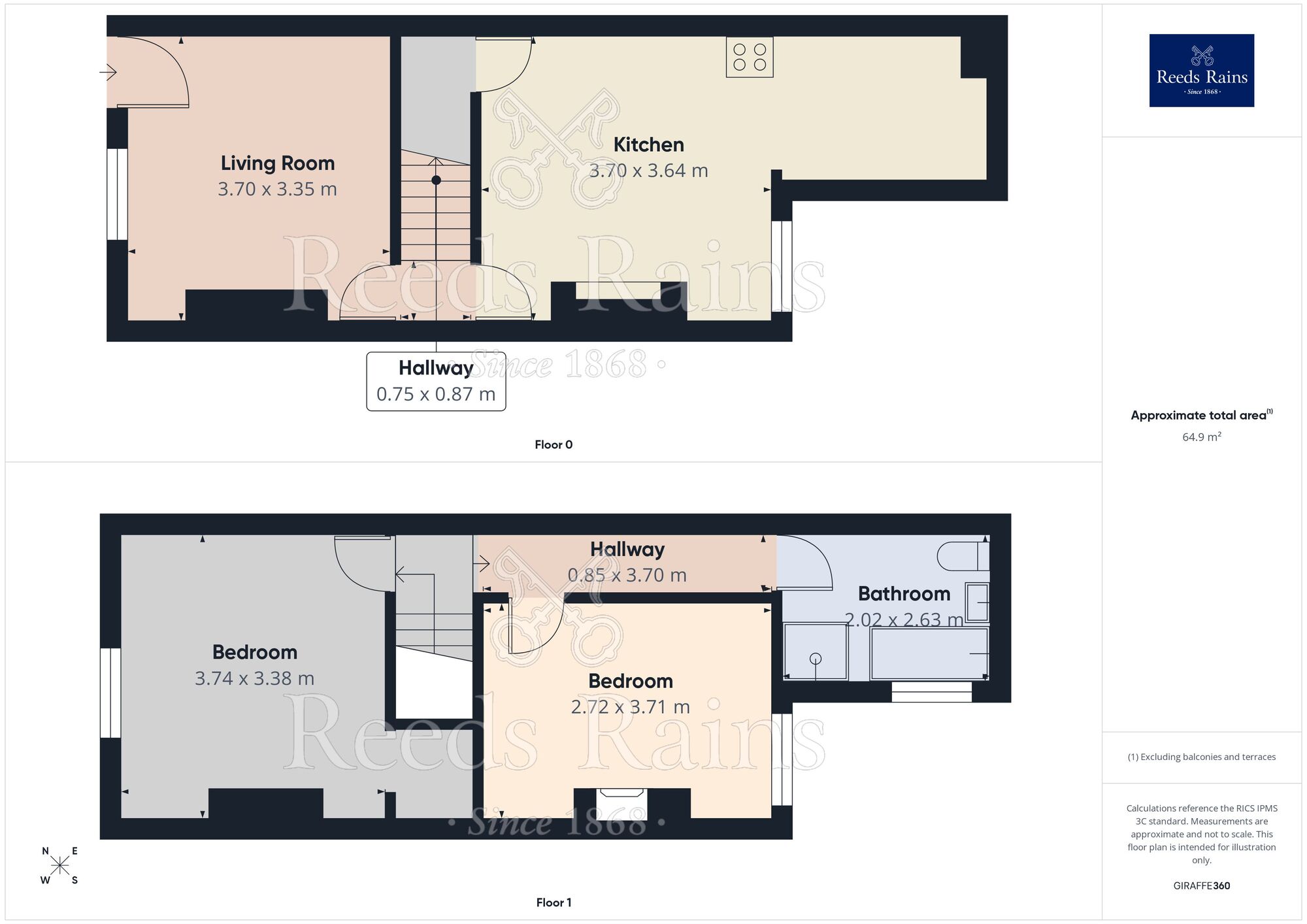Floorplan of 2 bedroom Mid Terrace House for sale, Derby Road, Chesterfield, Derbyshire, S40
