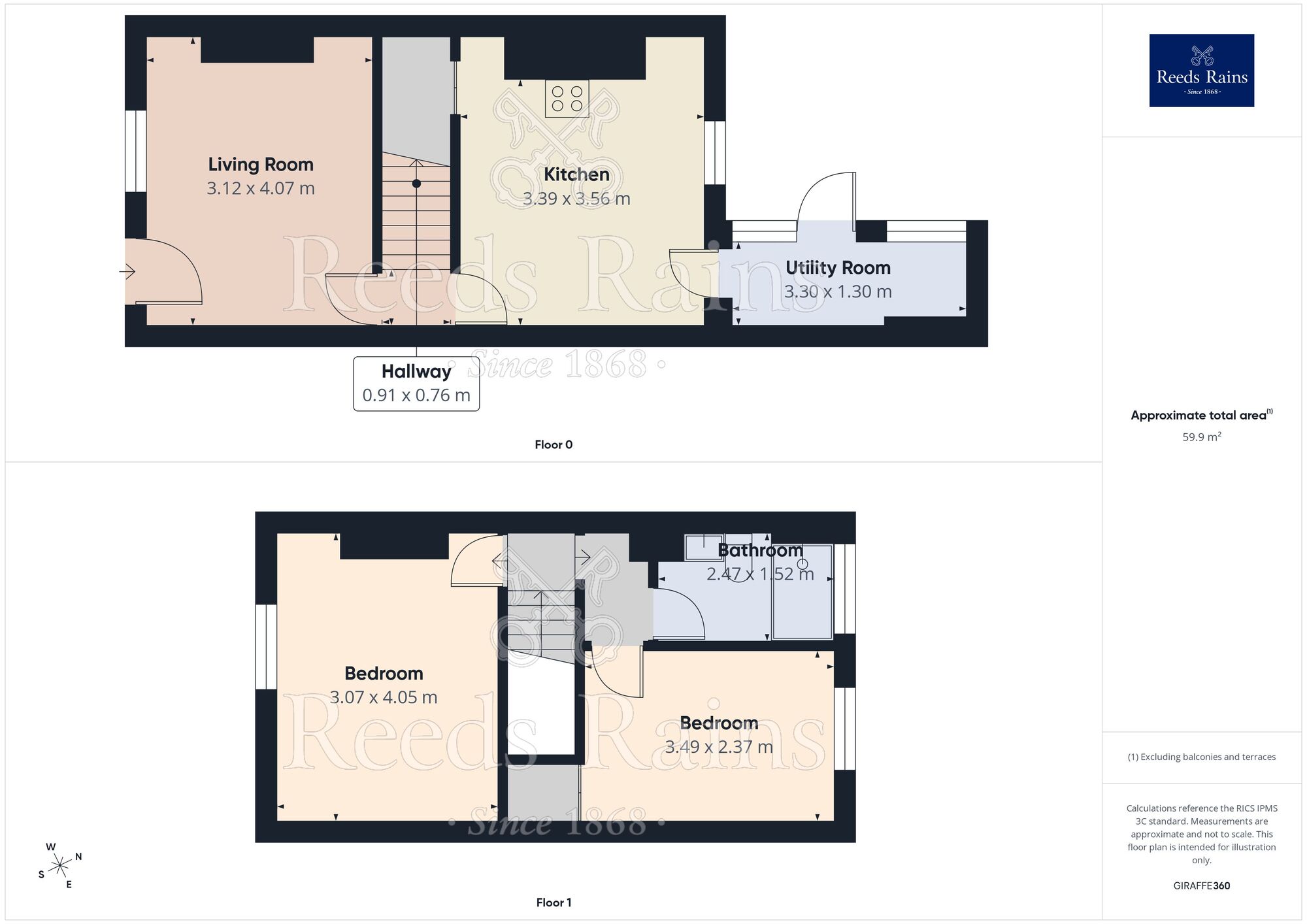 Floorplan of 2 bedroom Mid Terrace House to rent, Meakin Street, Hasland, Derbyshire, S41