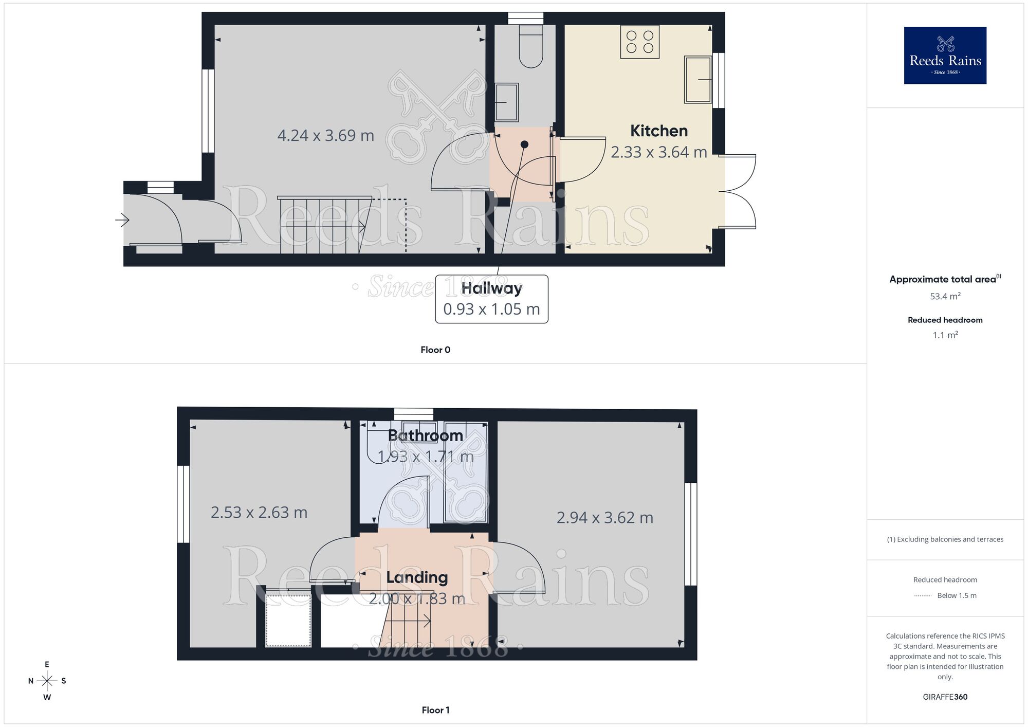 Floorplan of 2 bedroom End Terrace House to rent, Howells Place, Mastin Moor, Derbyshire, S43