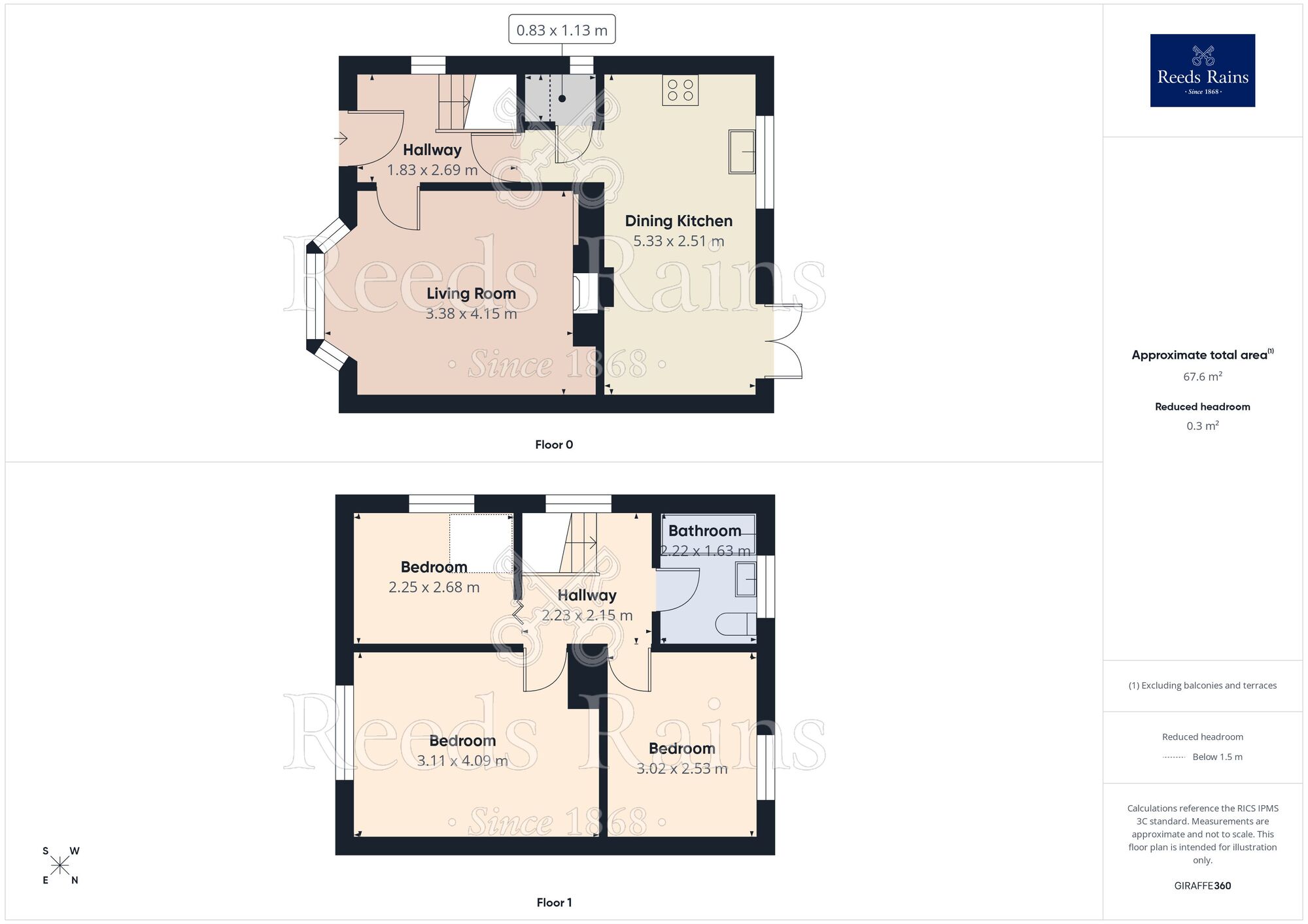 Floorplan of 3 bedroom Semi Detached House for sale, Ringwood Avenue, Chesterfield, Derbyshire, S41