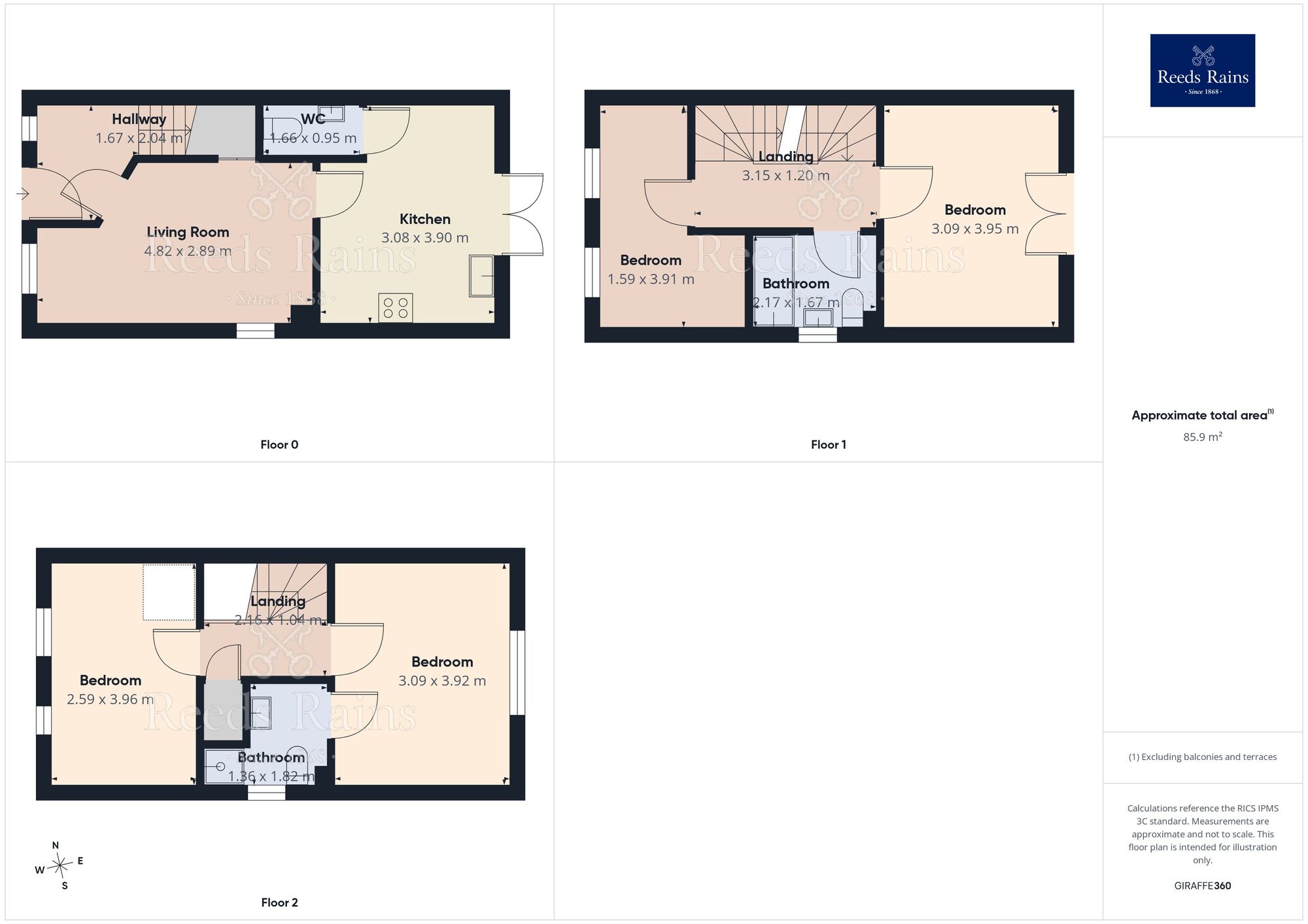 Floorplan of 4 bedroom Mid Terrace House for sale, East Street, Doe Lea, Derbyshire, S44