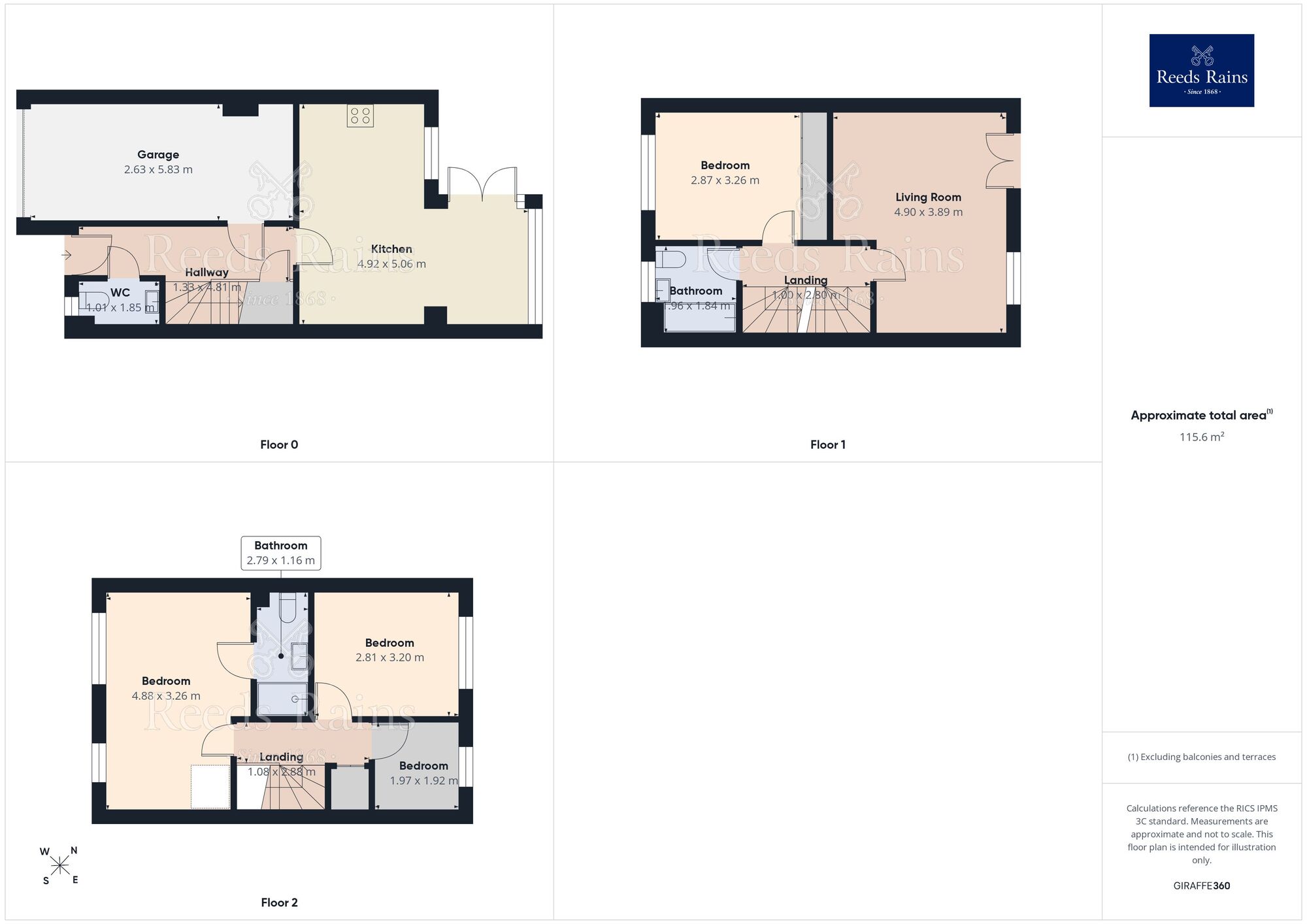 Floorplan of 4 bedroom Semi Detached House for sale, Martindale Close, Staveley, Derbyshire, S43