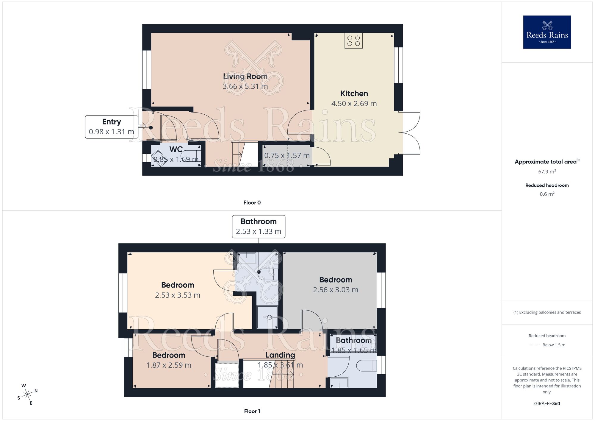 Floorplan of 3 bedroom Mid Terrace House for sale, Askew Way, Chesterfield, Derbyshire, S40