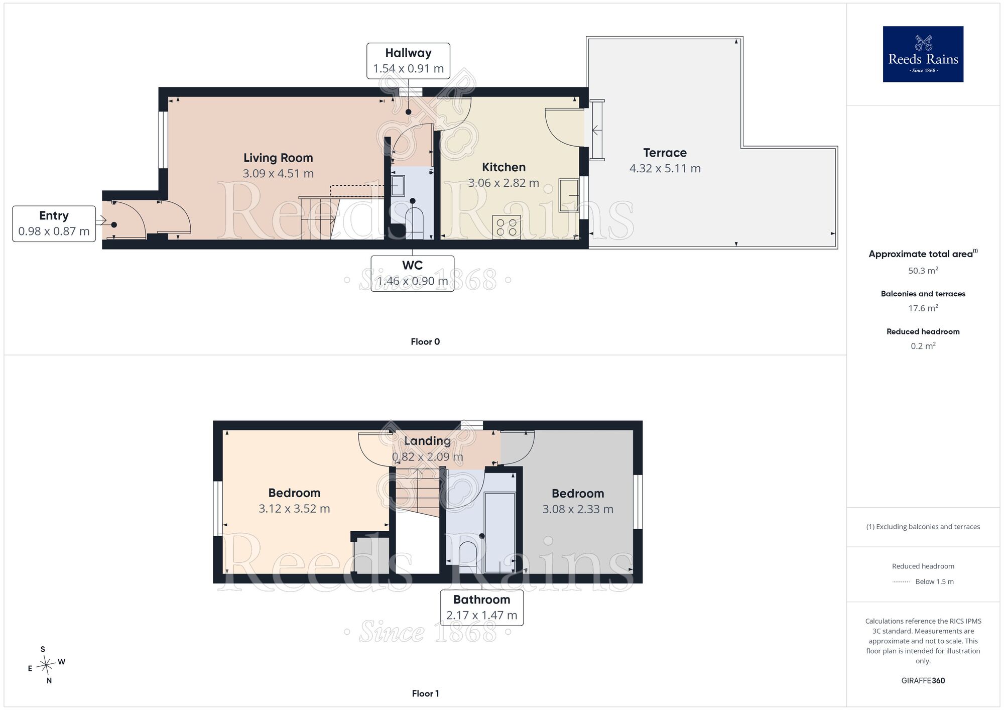 Floorplan of 2 bedroom Semi Detached House for sale, Howells Place, Mastin Moor, Derbyshire, S43