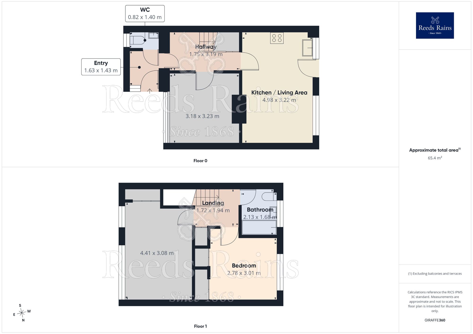 Floorplan of 2 bedroom Semi Detached House to rent, Calver Crescent, Staveley, Derbyshire, S43