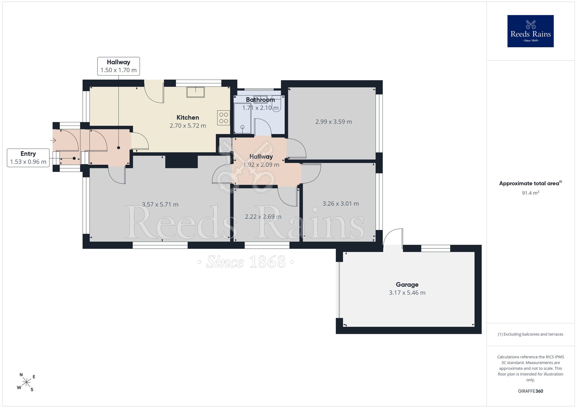 Floorplan of 3 bedroom Detached Bungalow to rent, Newbridge Street, Old Whittington, Derbyshire, S41