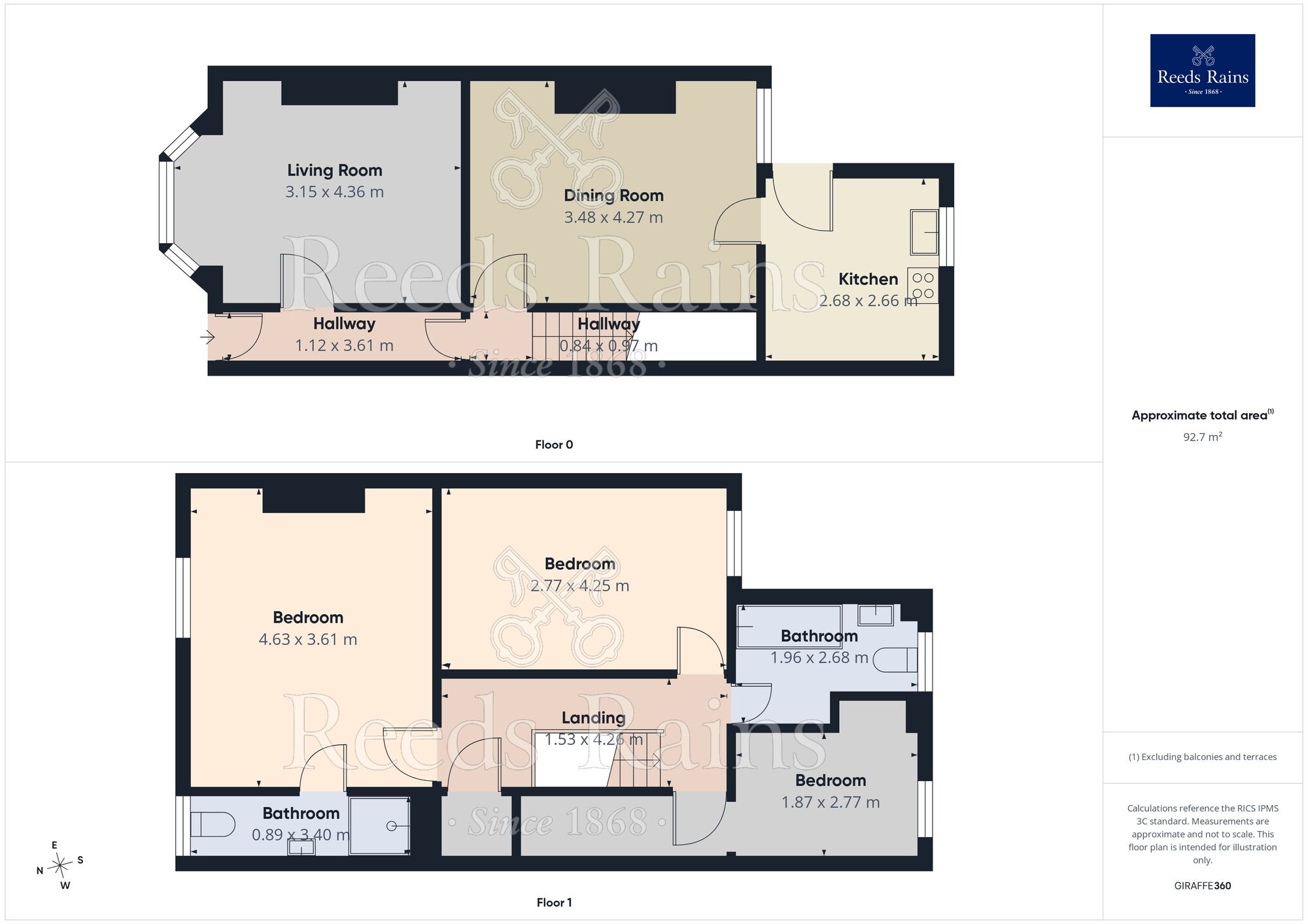 Floorplan of 3 bedroom Semi Detached House for sale, Hardwick Street, Chesterfield, Derbyshire, S41