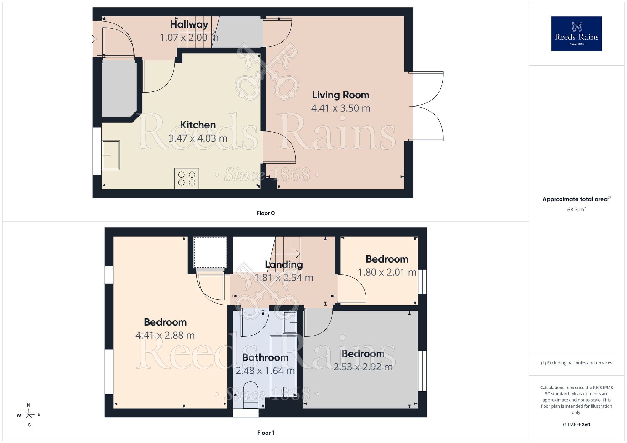 Floorplan of 3 bedroom Semi Detached House for sale, Privet Close, Bolsover, Derbyshire, S44