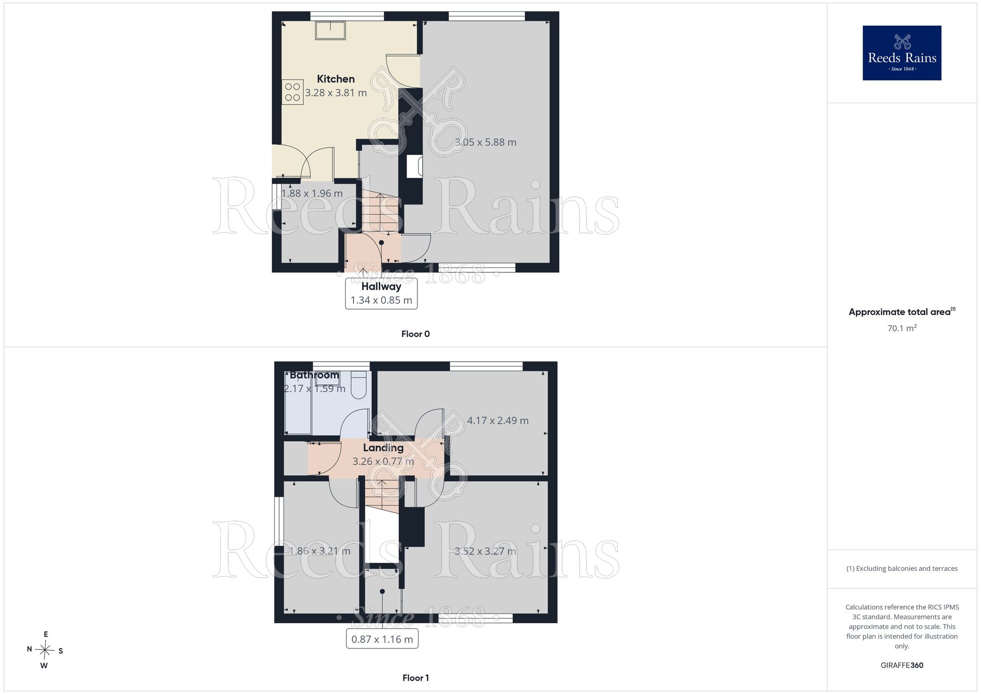 Floorplan of 3 bedroom Semi Detached House to rent, Houfton Road, Bolsover, Derbyshire, S44