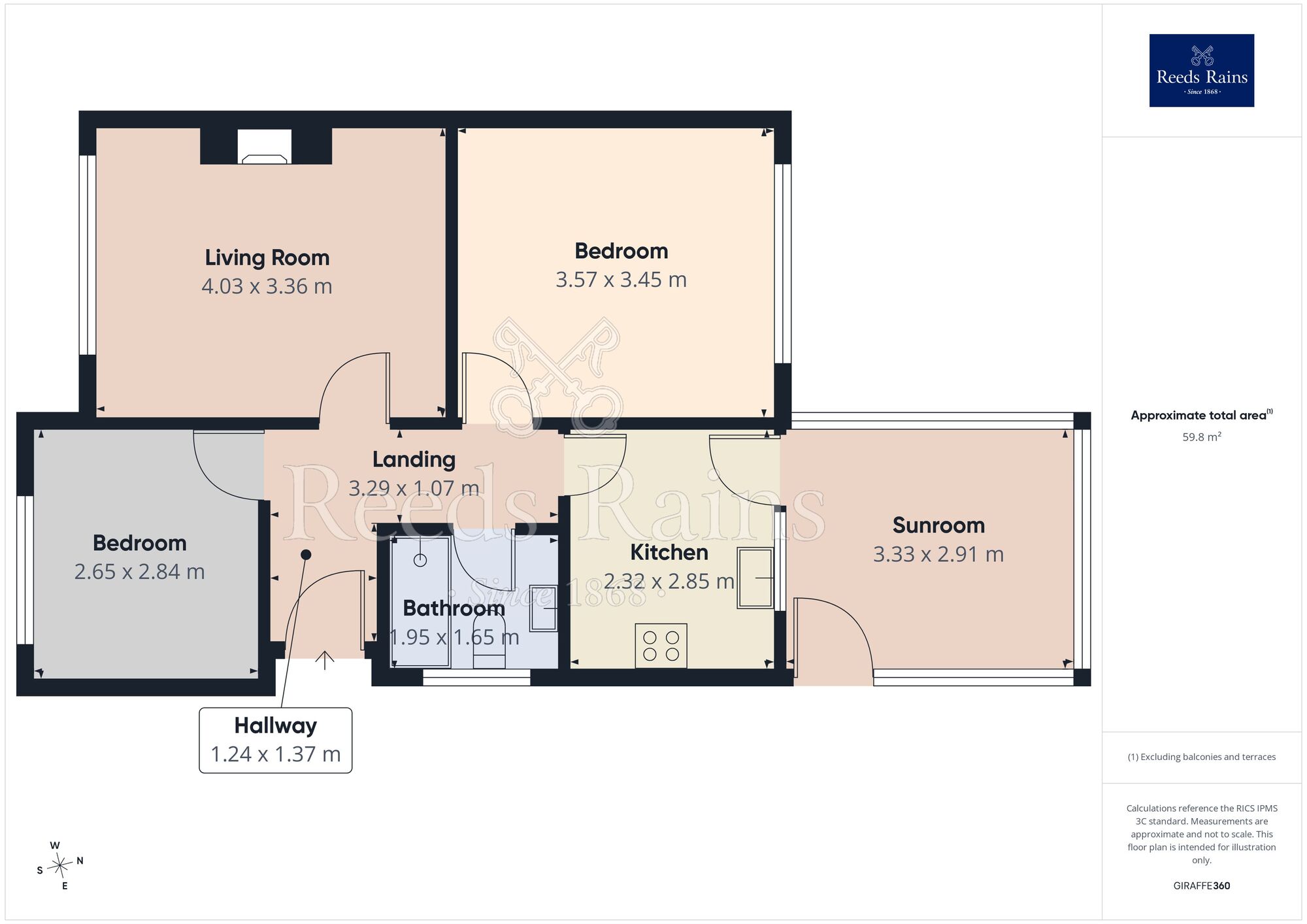 Floorplan of 2 bedroom Semi Detached Bungalow for sale, Lindale Road, Chesterfield, Derbyshire, S41