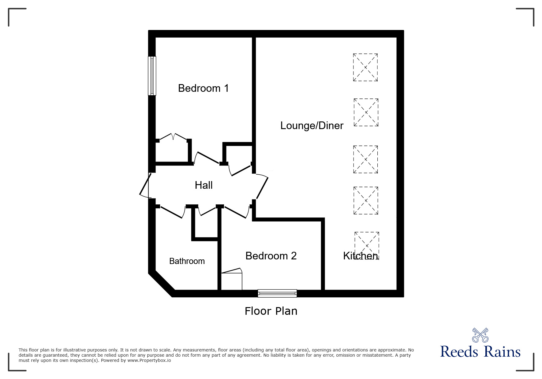 Floorplan of 2 bedroom Flat to rent, Heath Road, Holmewood, Derbyshire, S42