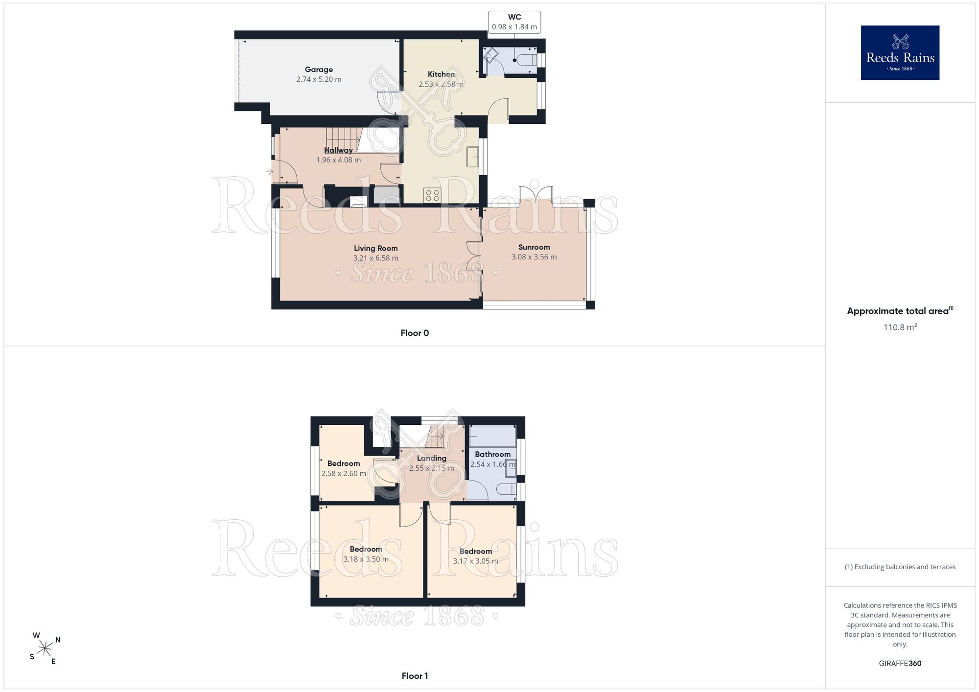 Floorplan of 3 bedroom Detached House for sale, Rother Avenue, Brimington, Derbyshire, S43