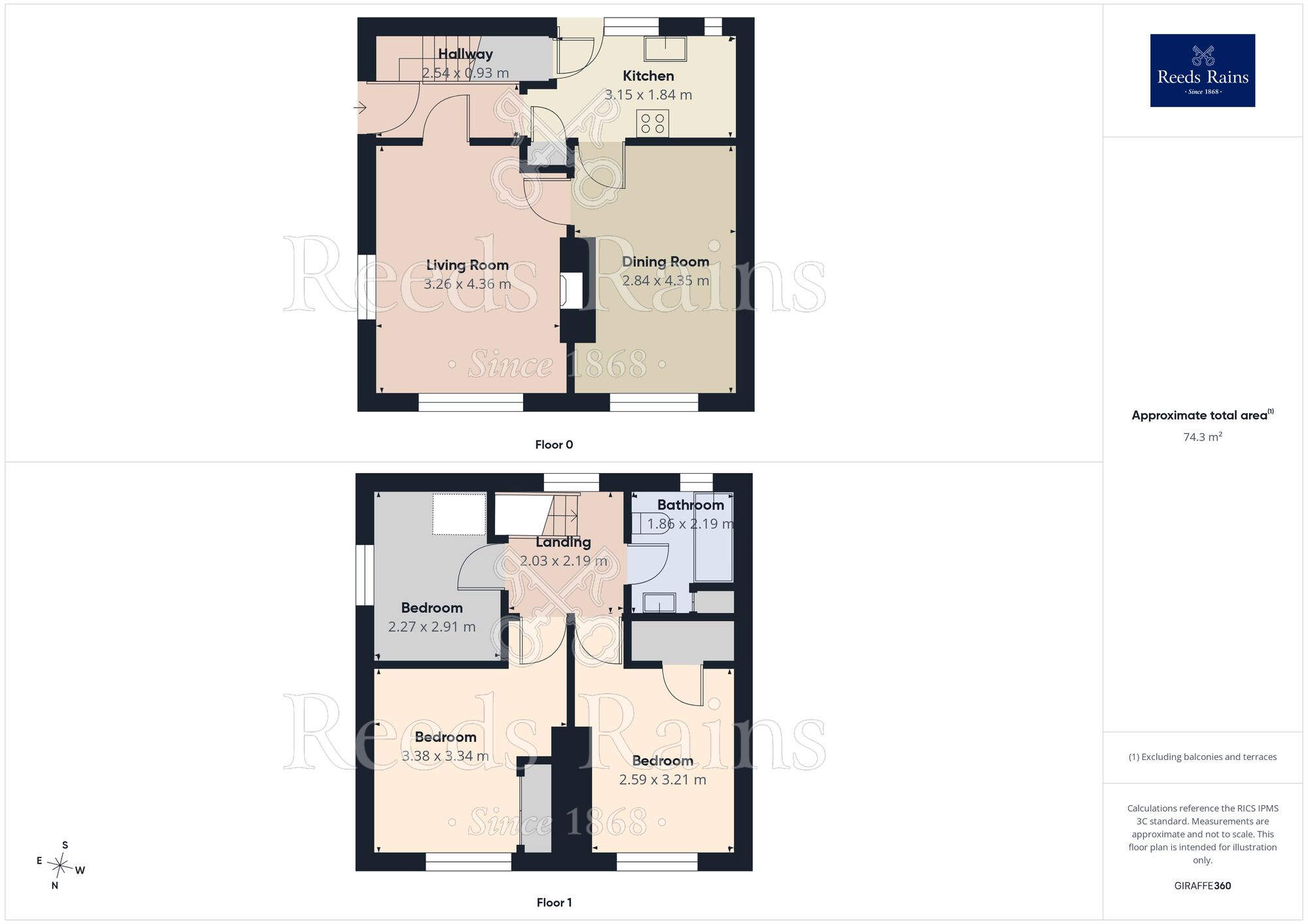 Floorplan of 3 bedroom Semi Detached House for sale, Kirkstone Road, Chesterfield, Derbyshire, S41
