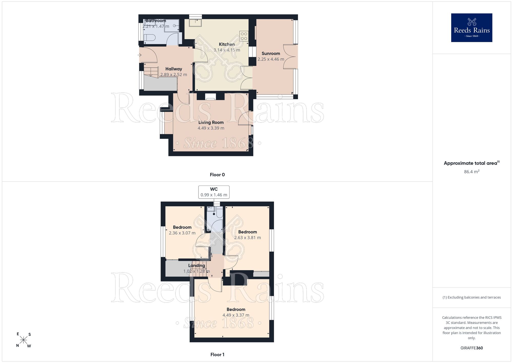 Floorplan of 3 bedroom Semi Detached House for sale, Newbold Road, Chesterfield, Derbyshire, S41