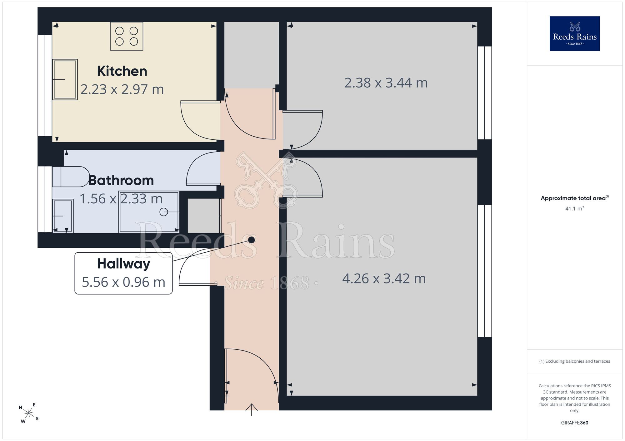 Floorplan of 2 bedroom Flat to rent, Woodview Close, Wingerworth, Derbyshire, S42