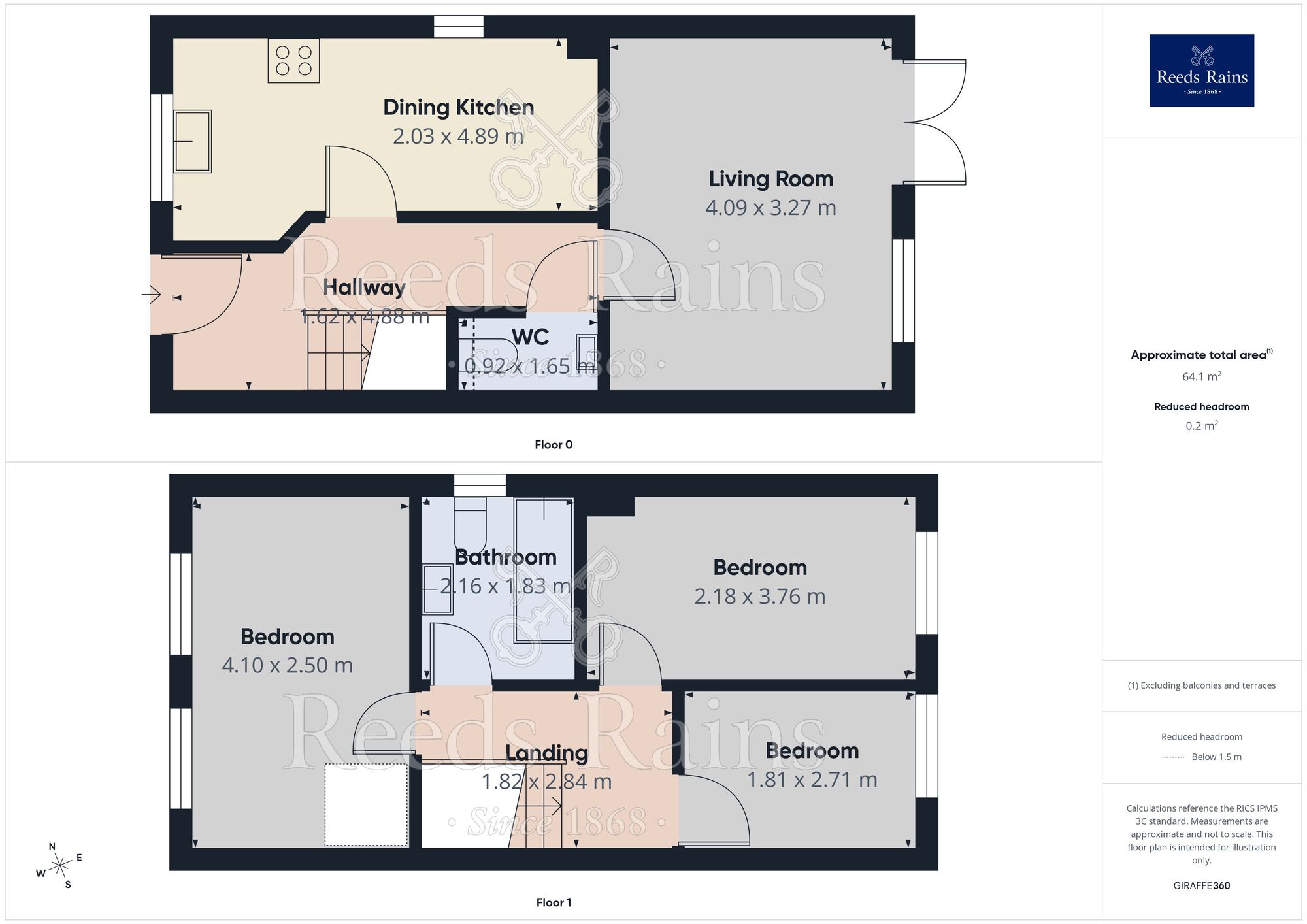 Floorplan of 3 bedroom Semi Detached House to rent, Croft House Way, Bolsover, Derbyshire, S44